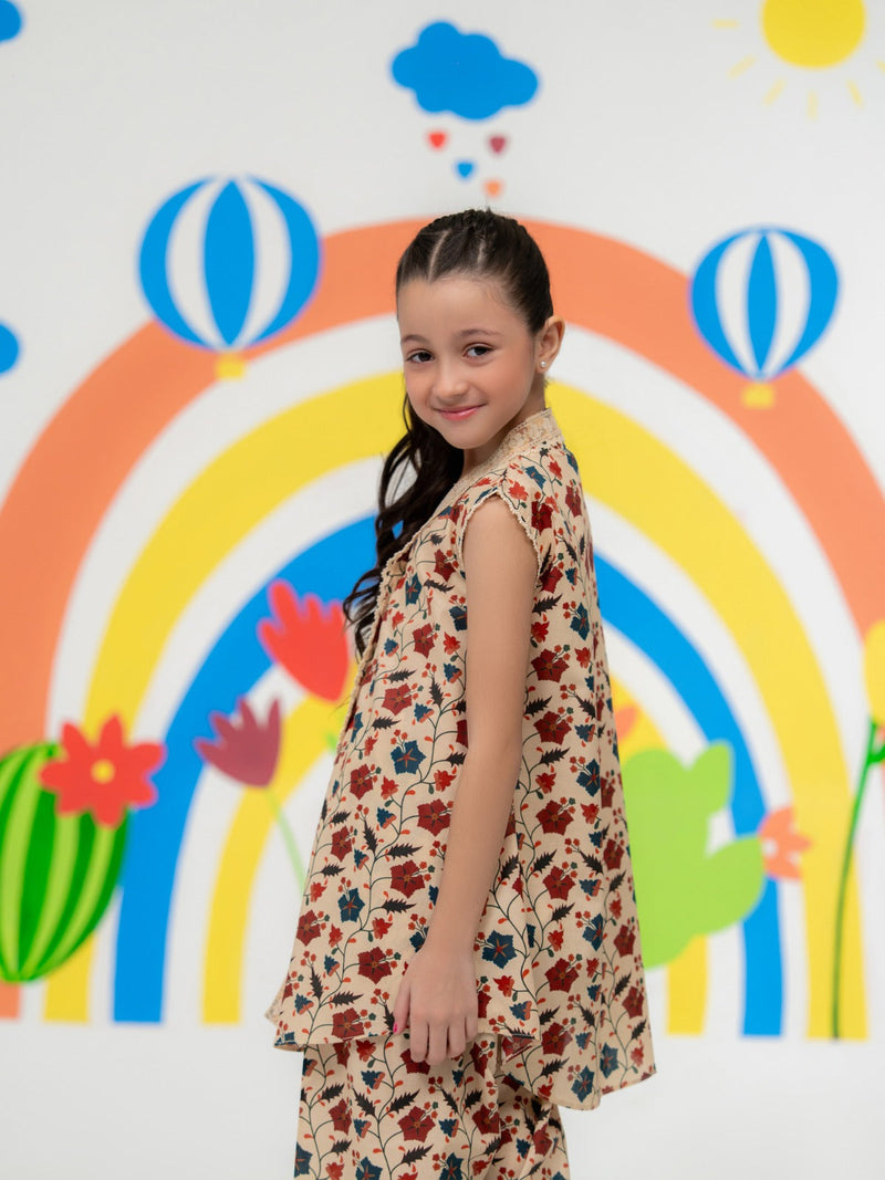 (Kids) - 2 Piece Digital Printed Lawn Suit Fkd-067