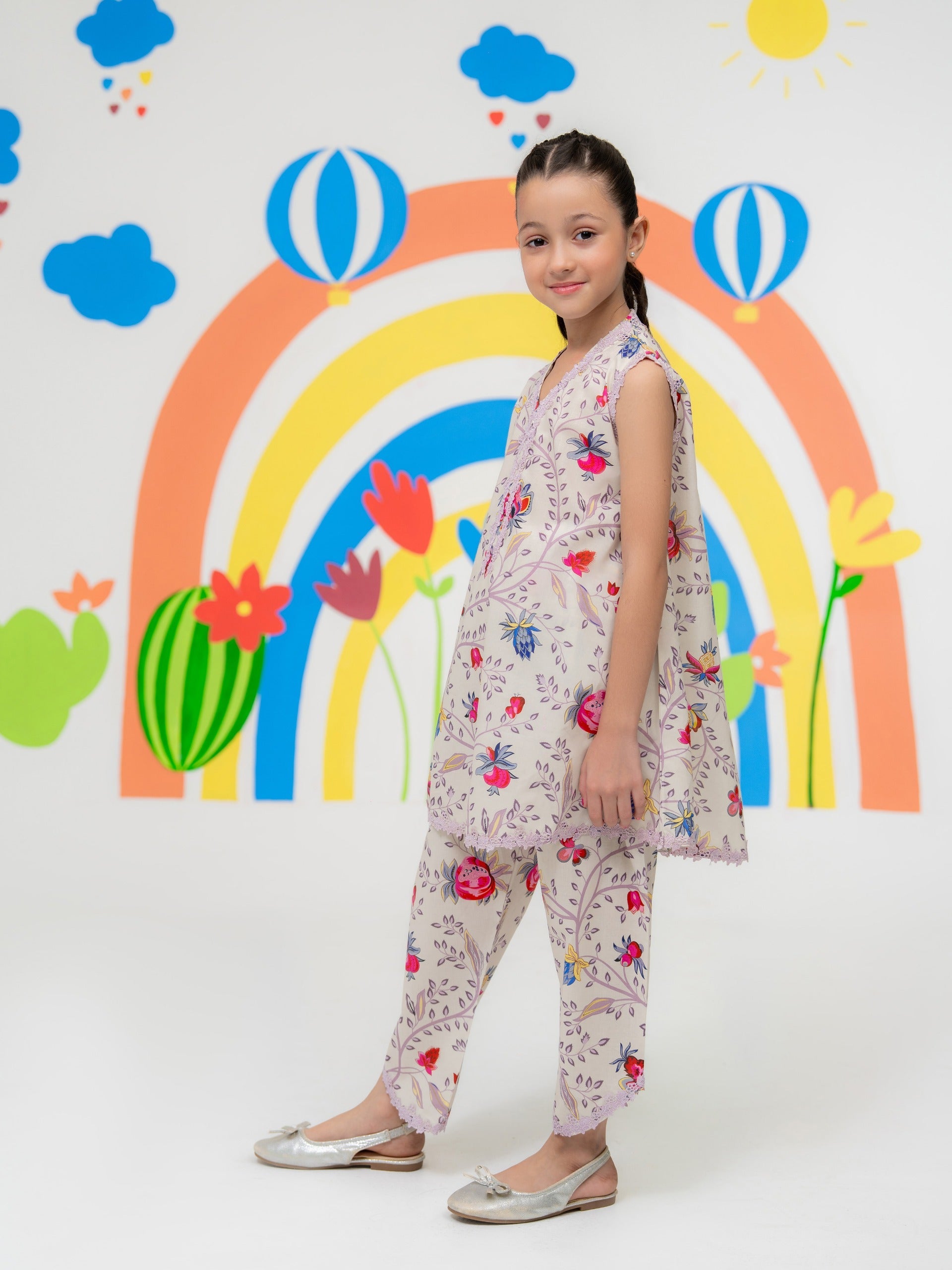 (Kids) - 2 Piece Digital Printed Lawn Suit FKD-040