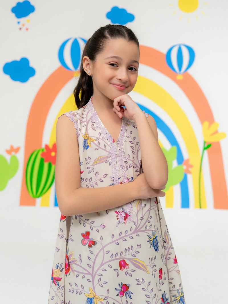 (Kids) - 2 Piece Digital Printed Lawn Suit Fkd-040