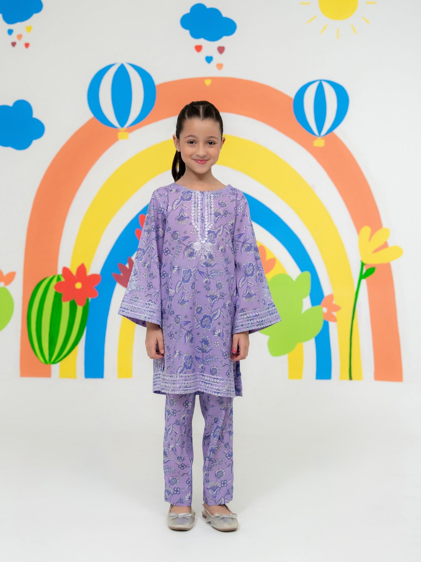 (Kids) - 2 Piece Digital Printed Lawn Suit Fkd-080