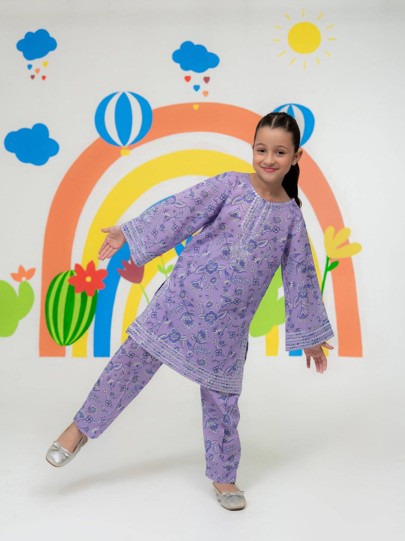 (Kids) - 2 Piece Digital Printed Lawn Suit Fkd-080