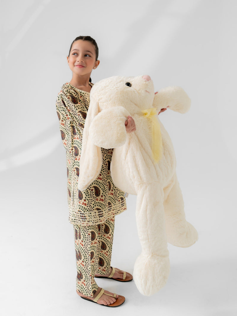 (Kids) - 2 Piece Digital Printed Lawn Suit Fkd-081