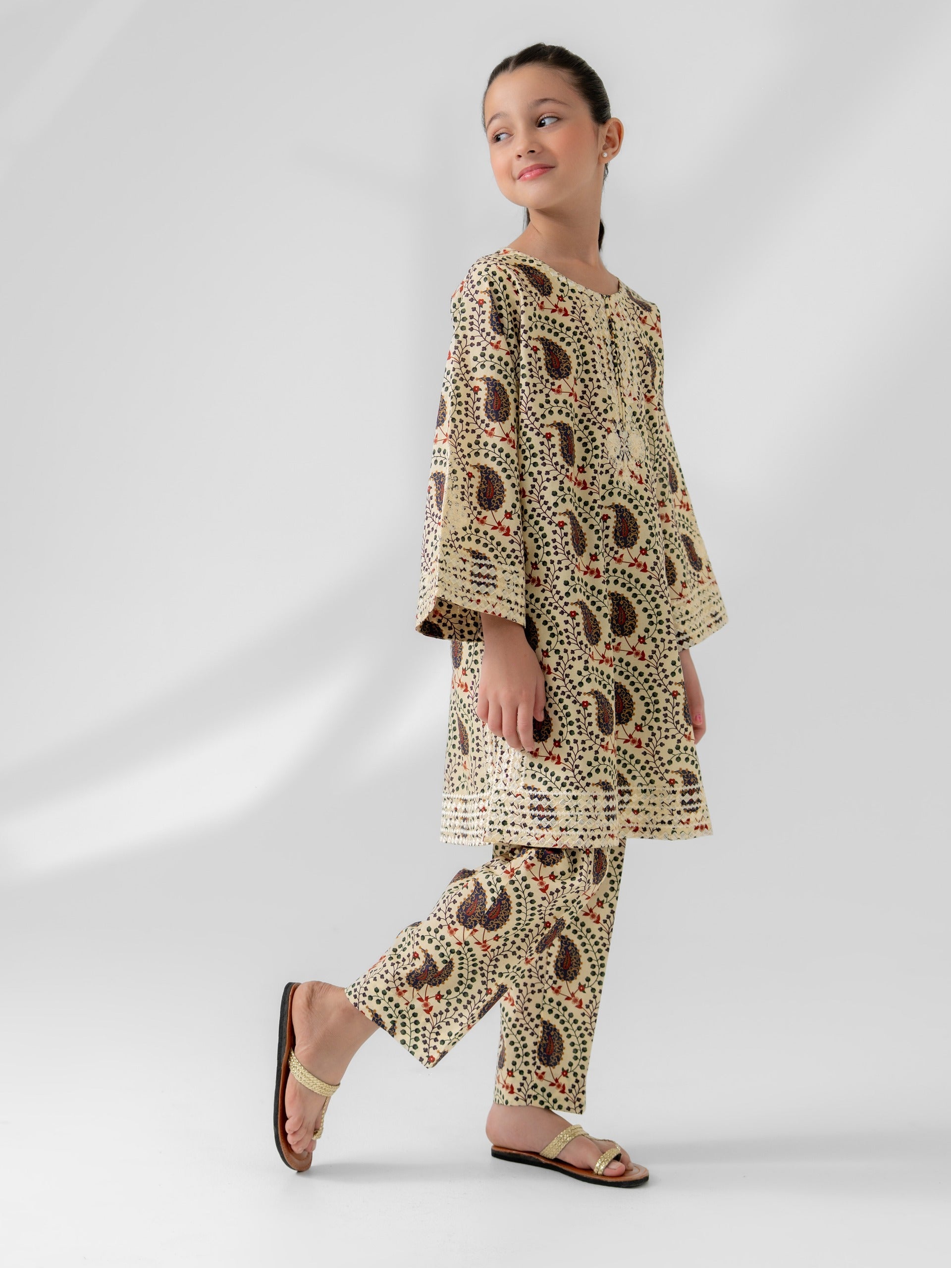 (Kids) - 2 Piece Digital Printed Lawn Suit FKD-081