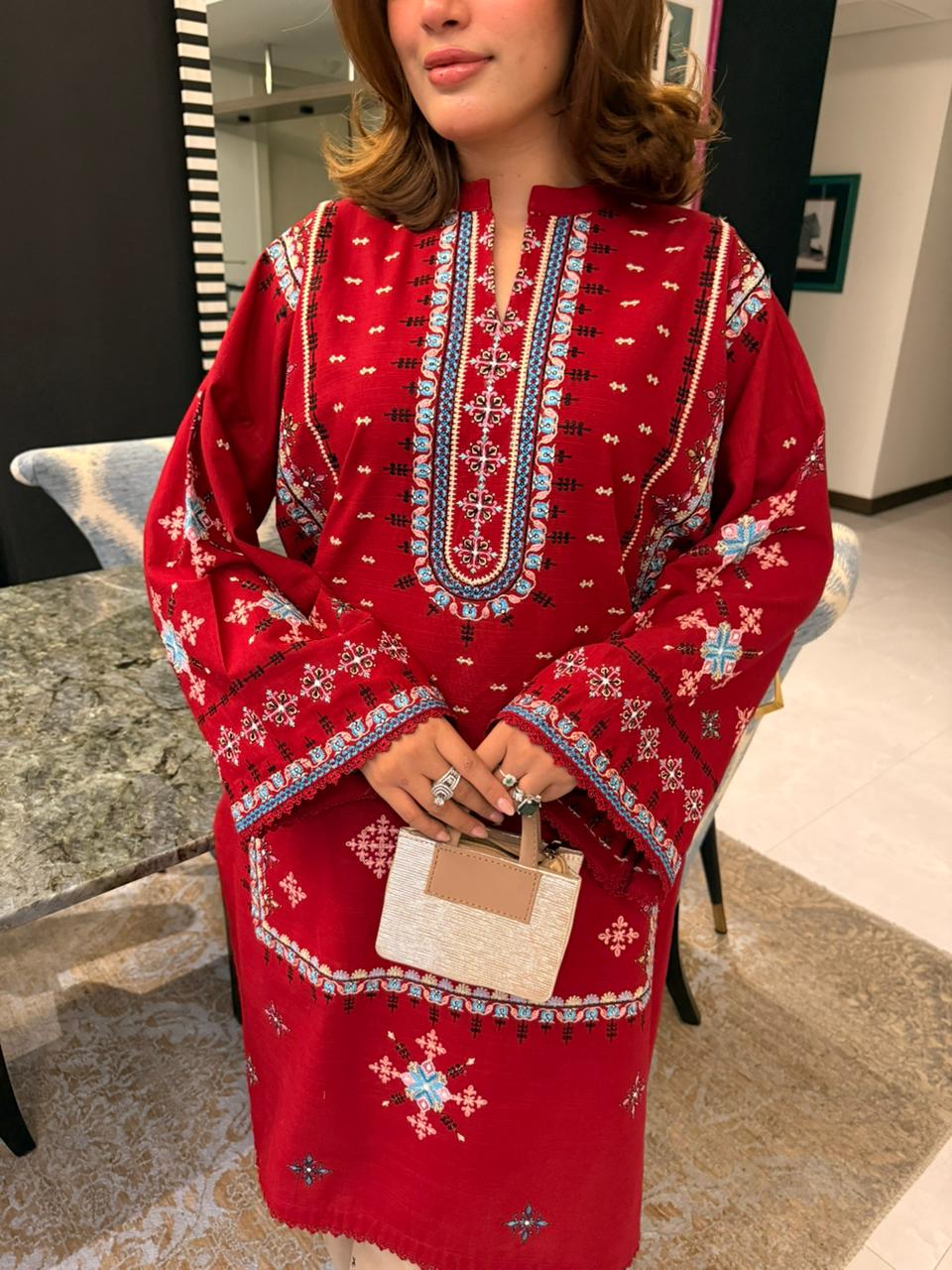 Gul-e-Sozan - Maroon Embroidered Suit