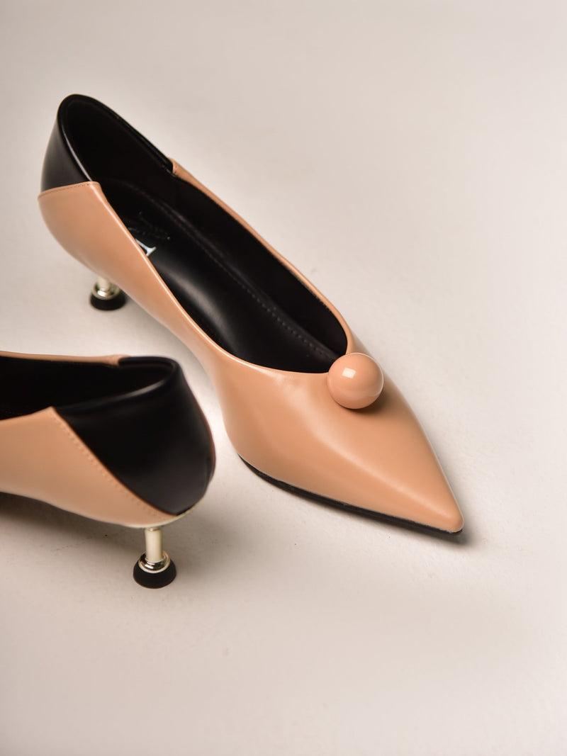 Pointy Taupe Heels Fw00102