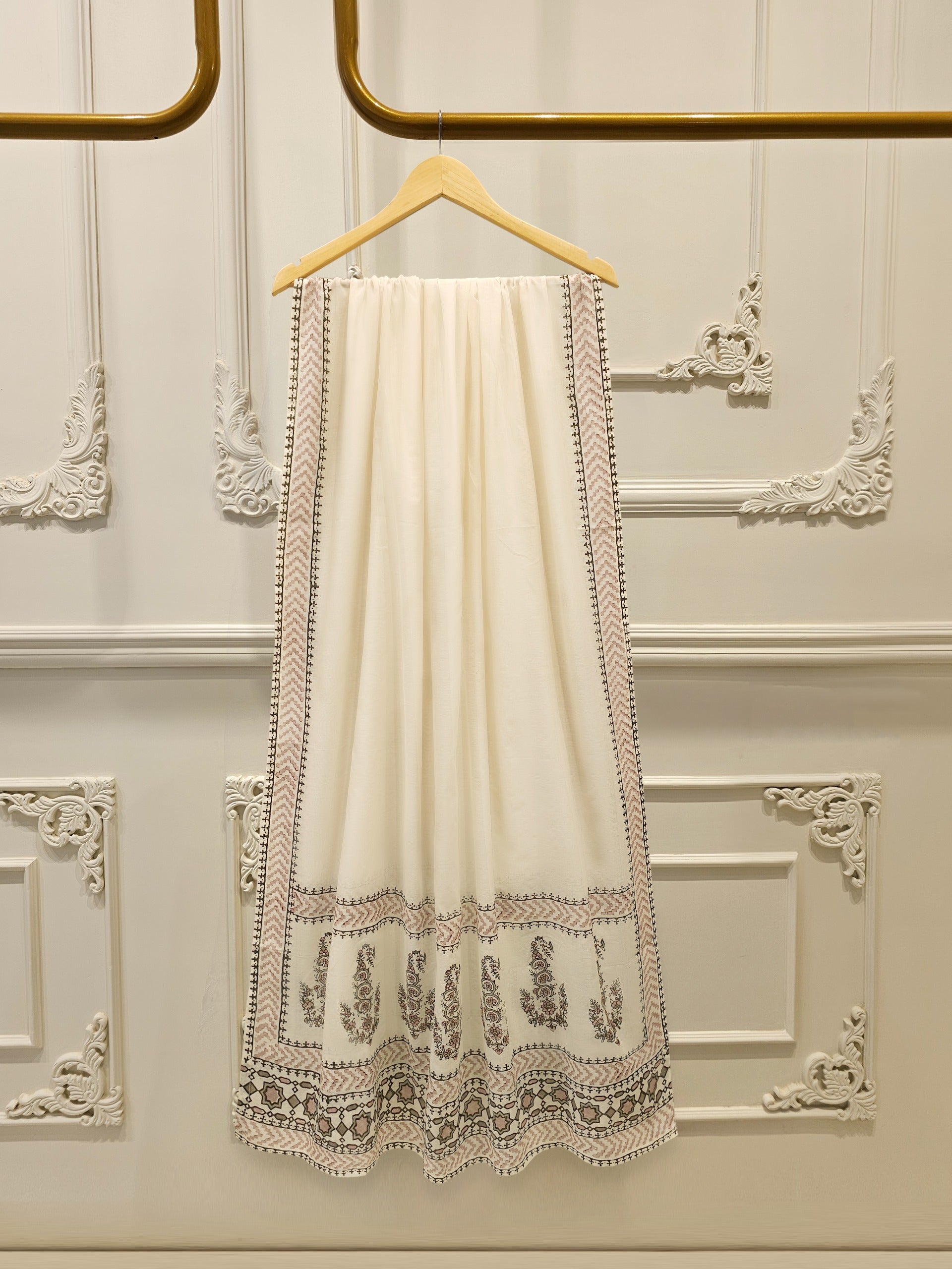 3 Piece - Hand Block Printed Kora Cotton Suit  S112945
