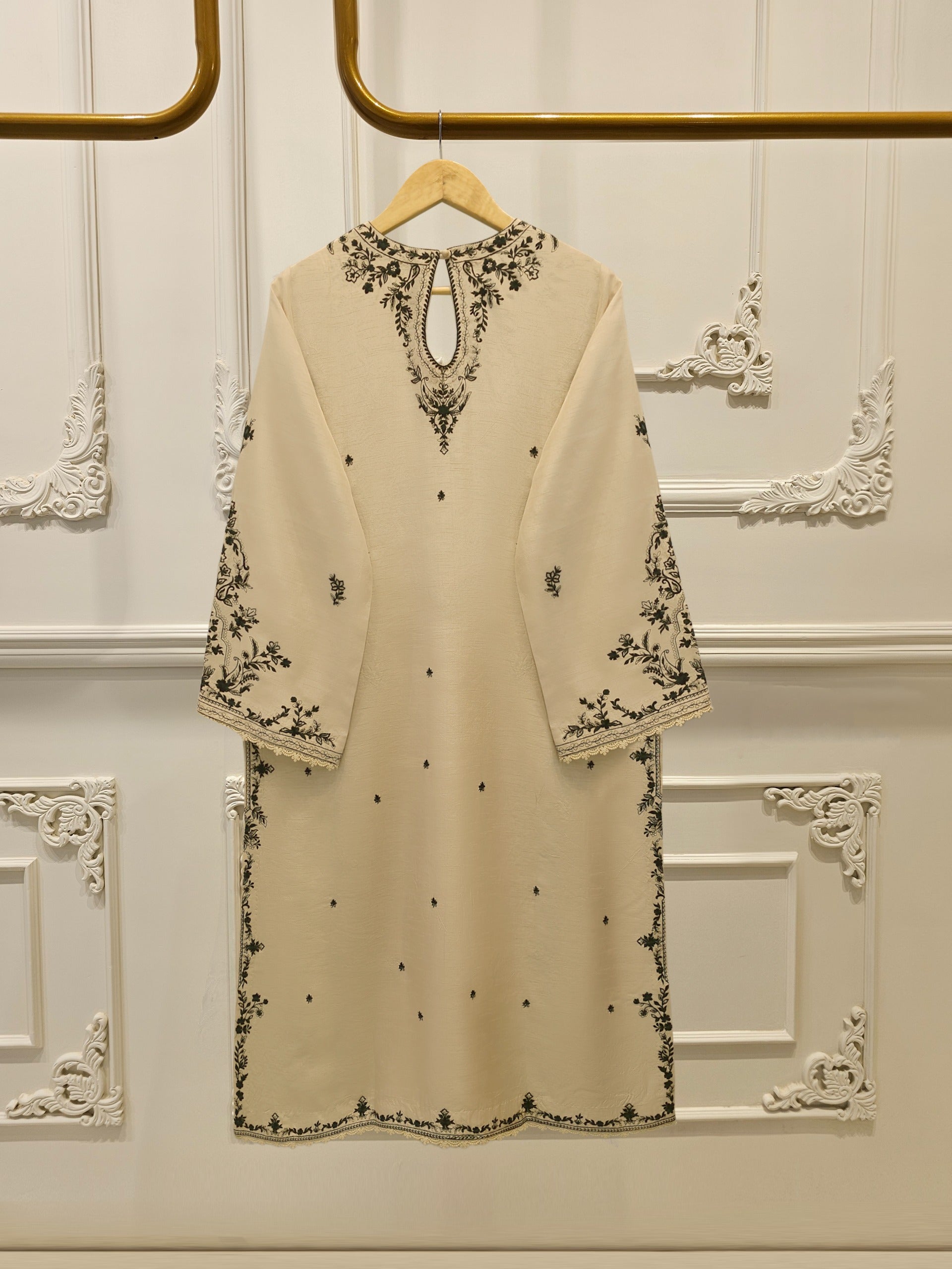 2 Piece- Pure Korean Silk Embroidered Suit S112971