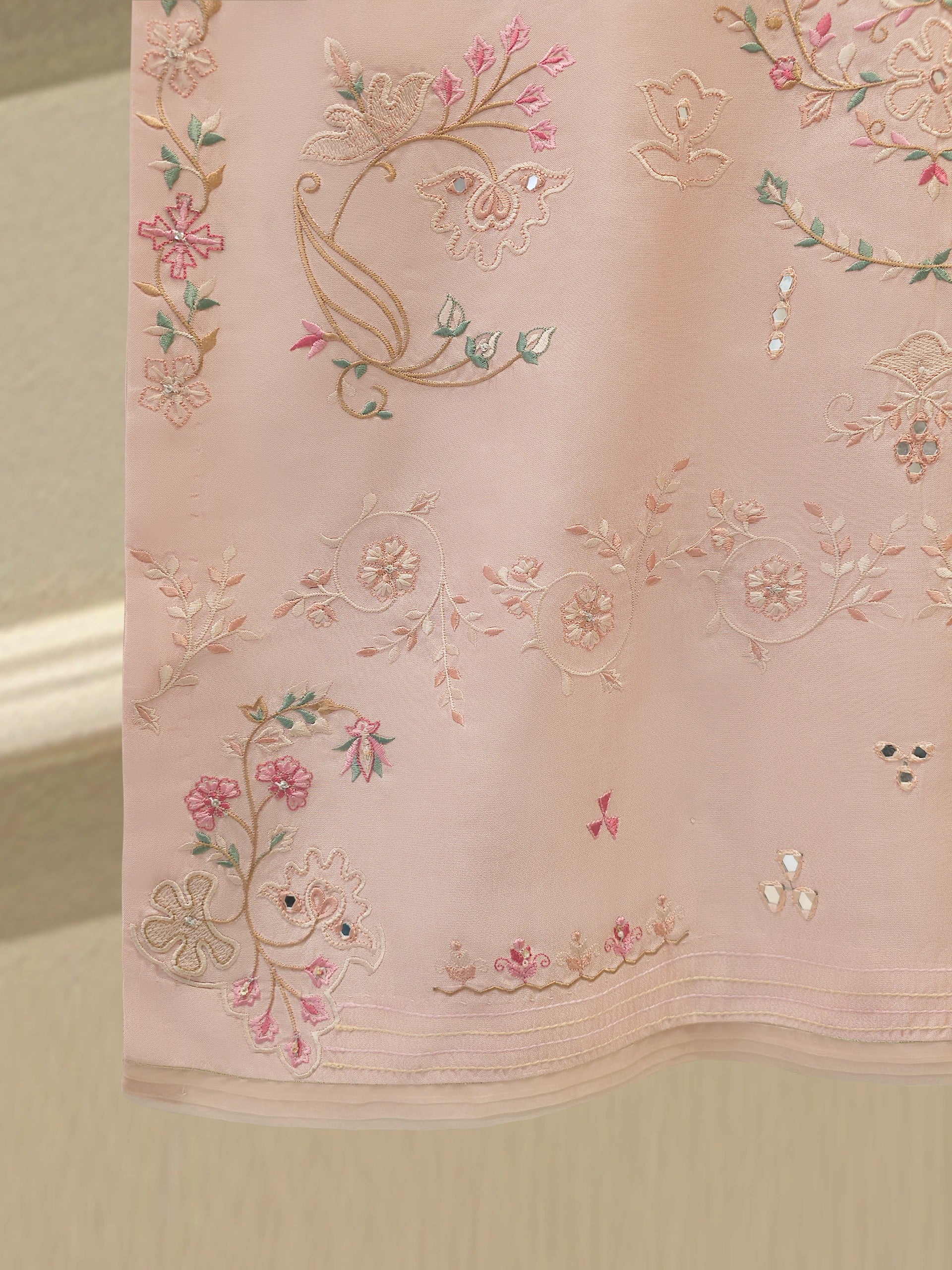 3 Piece- Pure Sheesha Silk Embroidered Suit S112990