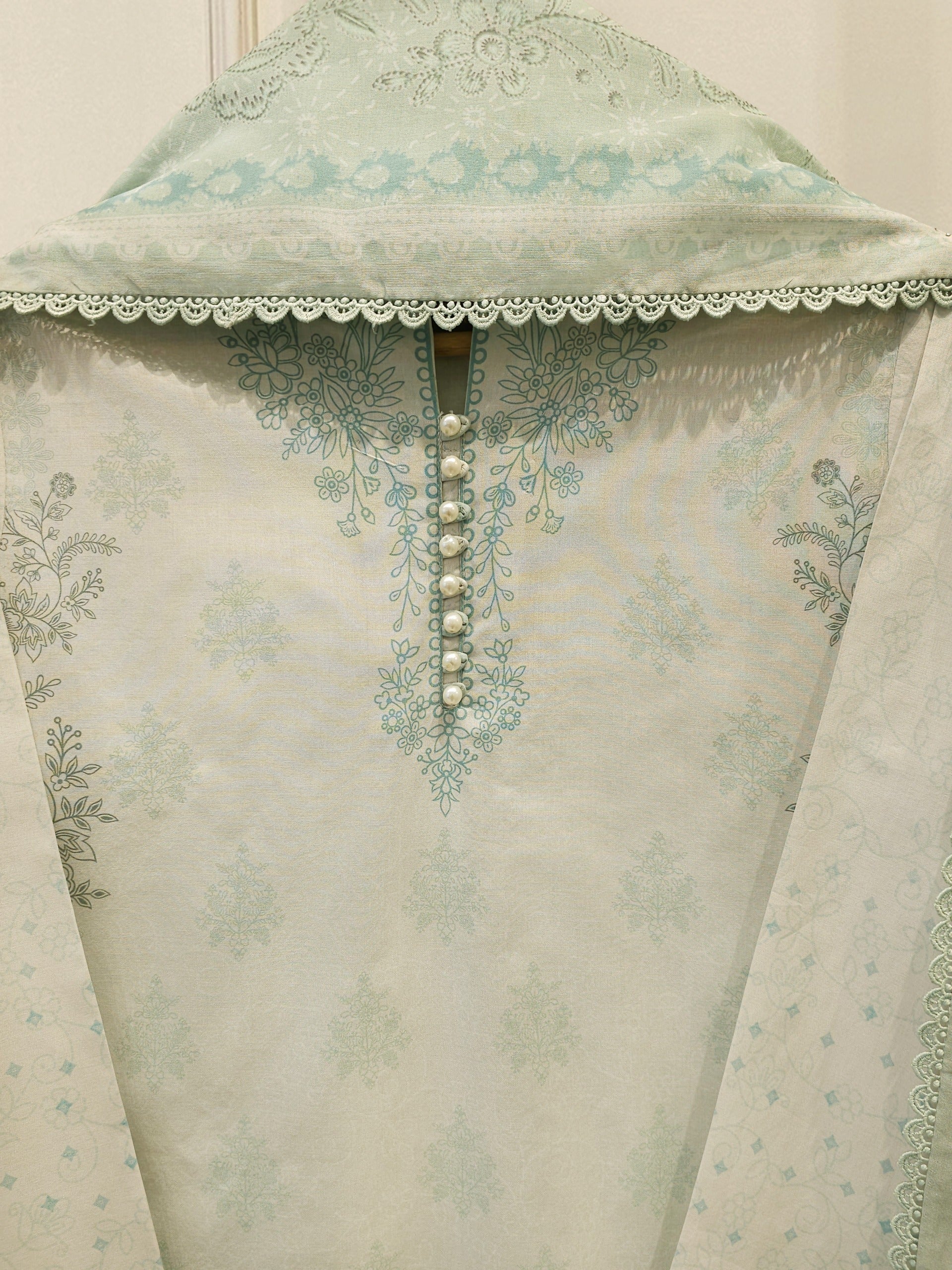 3 Piece - Digital Printed Cambric Suit S113009