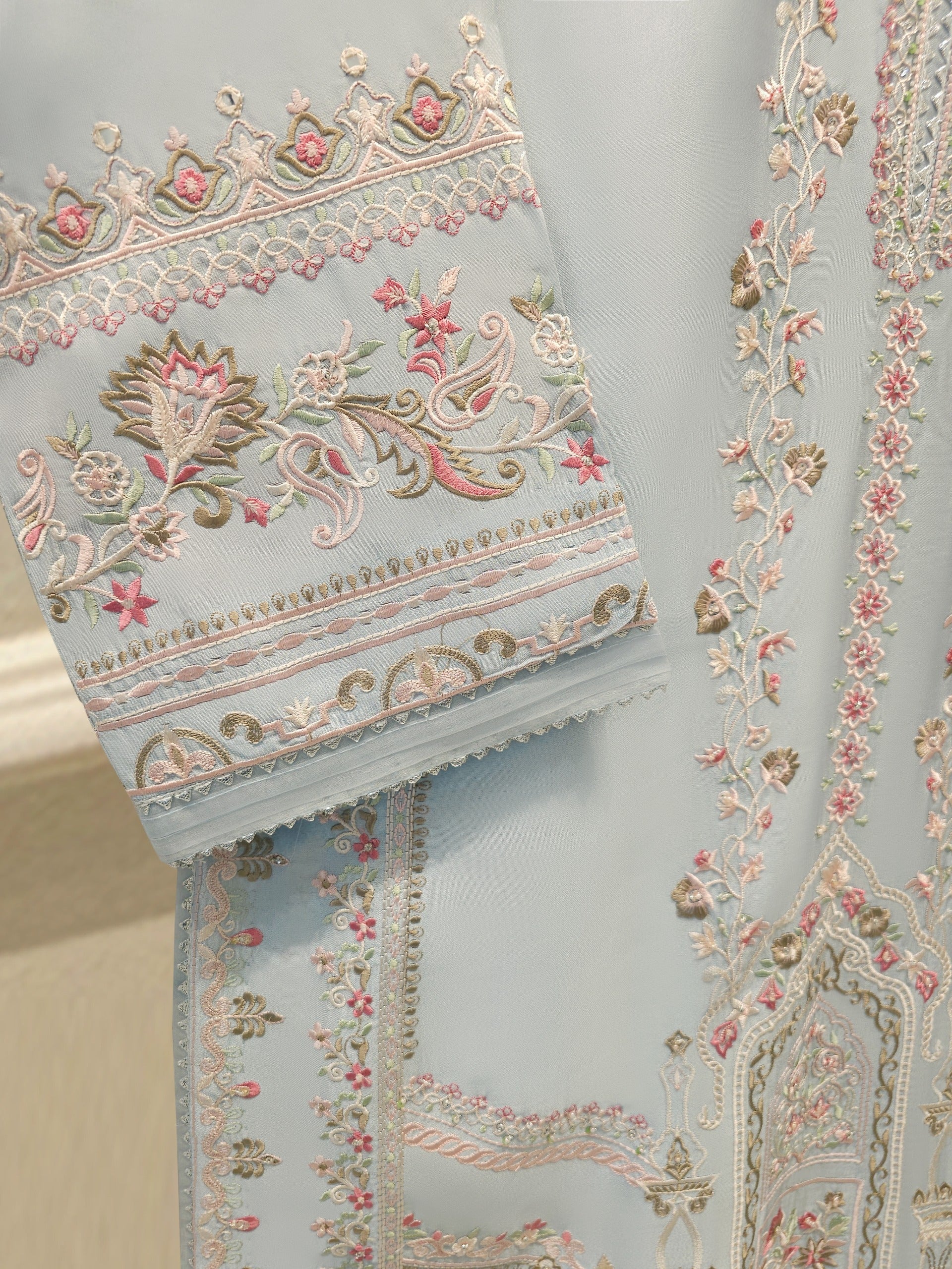 3 Piece - Pure Khaddi Silk Embroidered Suit S113006