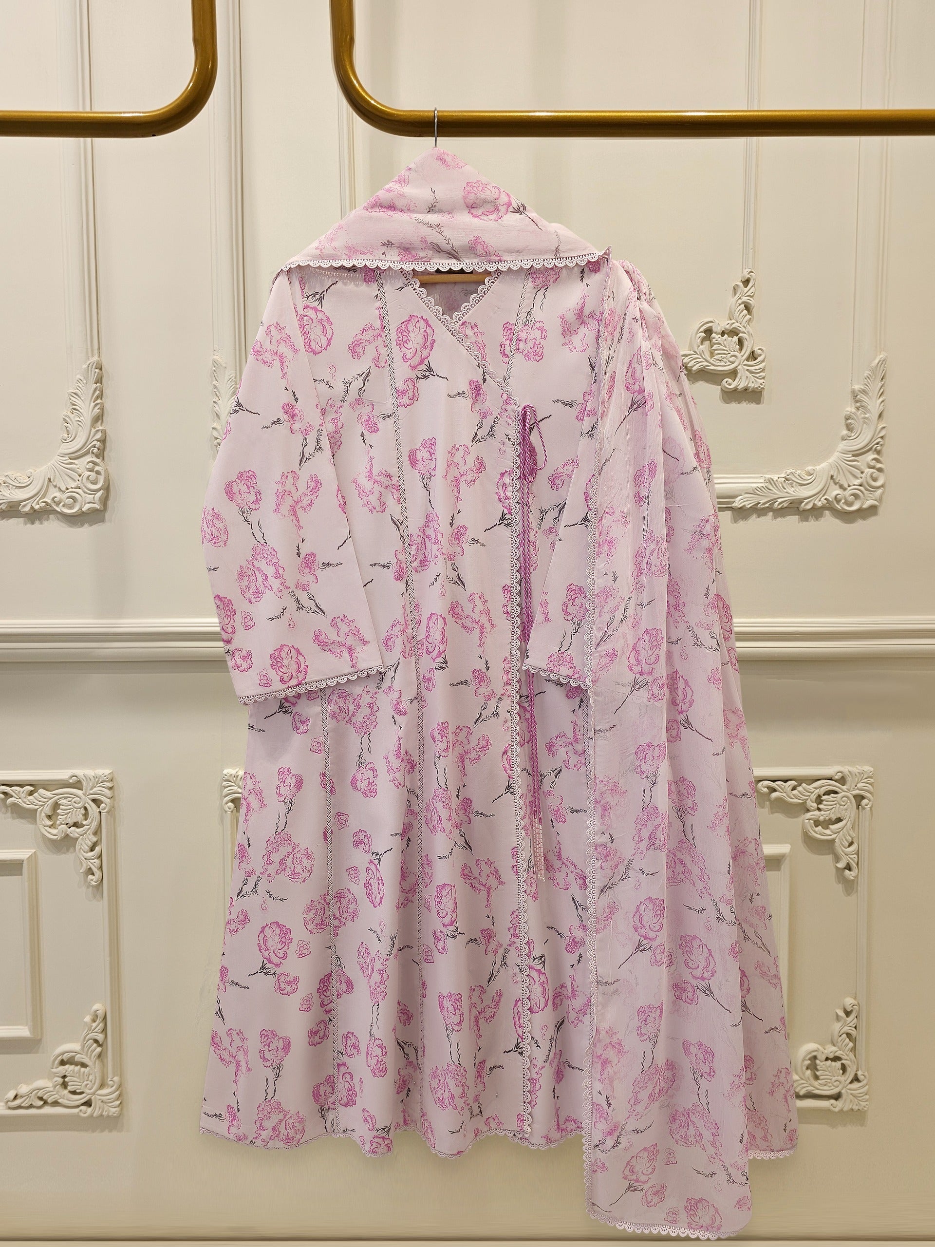 3 Piece - Digital Printed Cambric Suit S113073