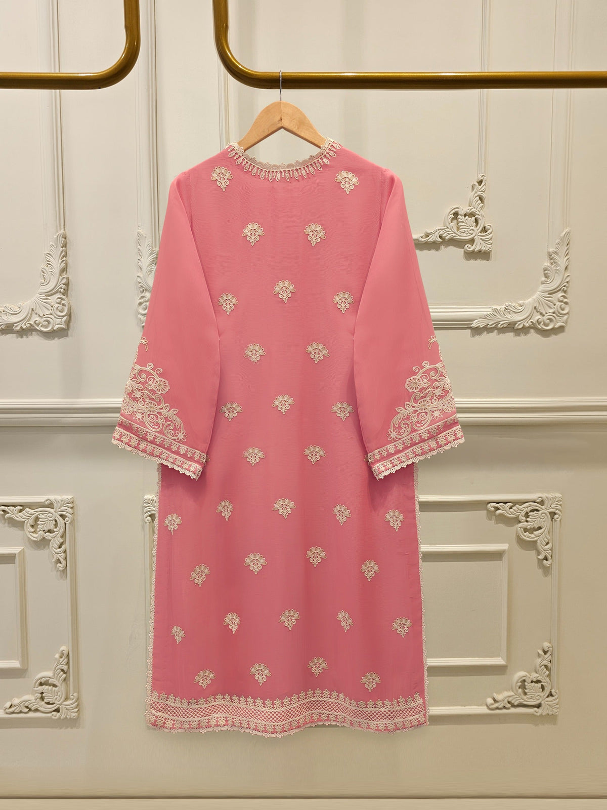 3 Piece - Pure Chiffon Embroidered Suit S113256