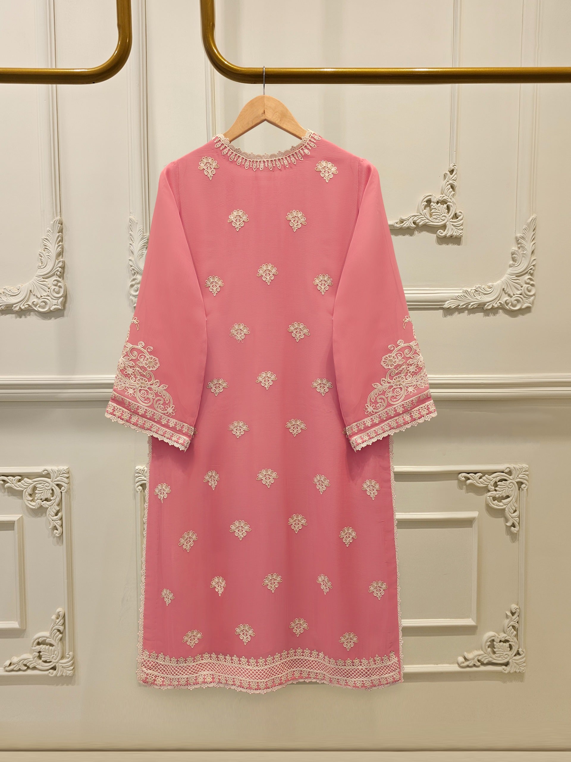 3 Piece - Pure Chiffon Embroidered Suit S113256