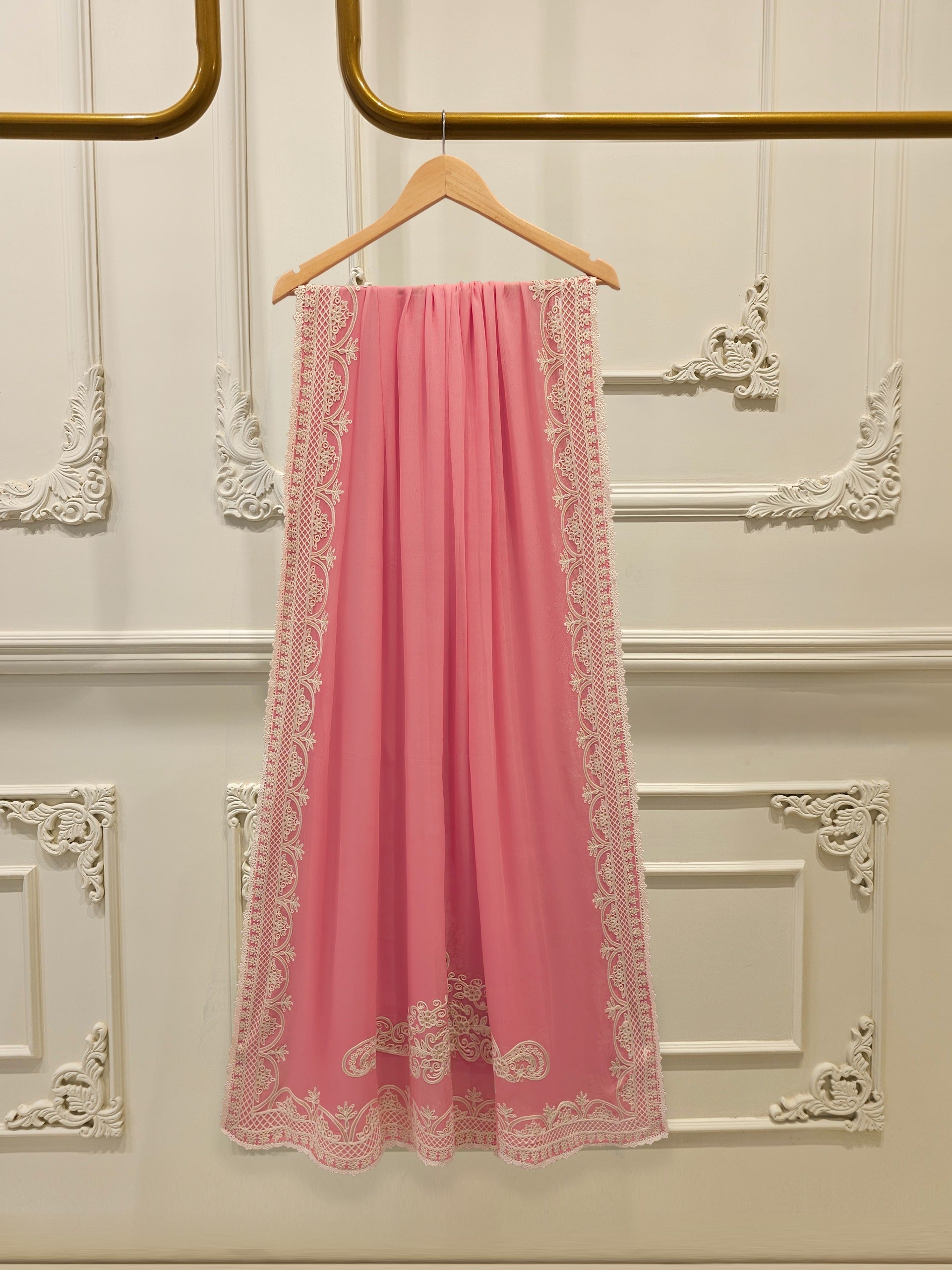 3 Piece - Pure Chiffon Embroidered Suit S113256