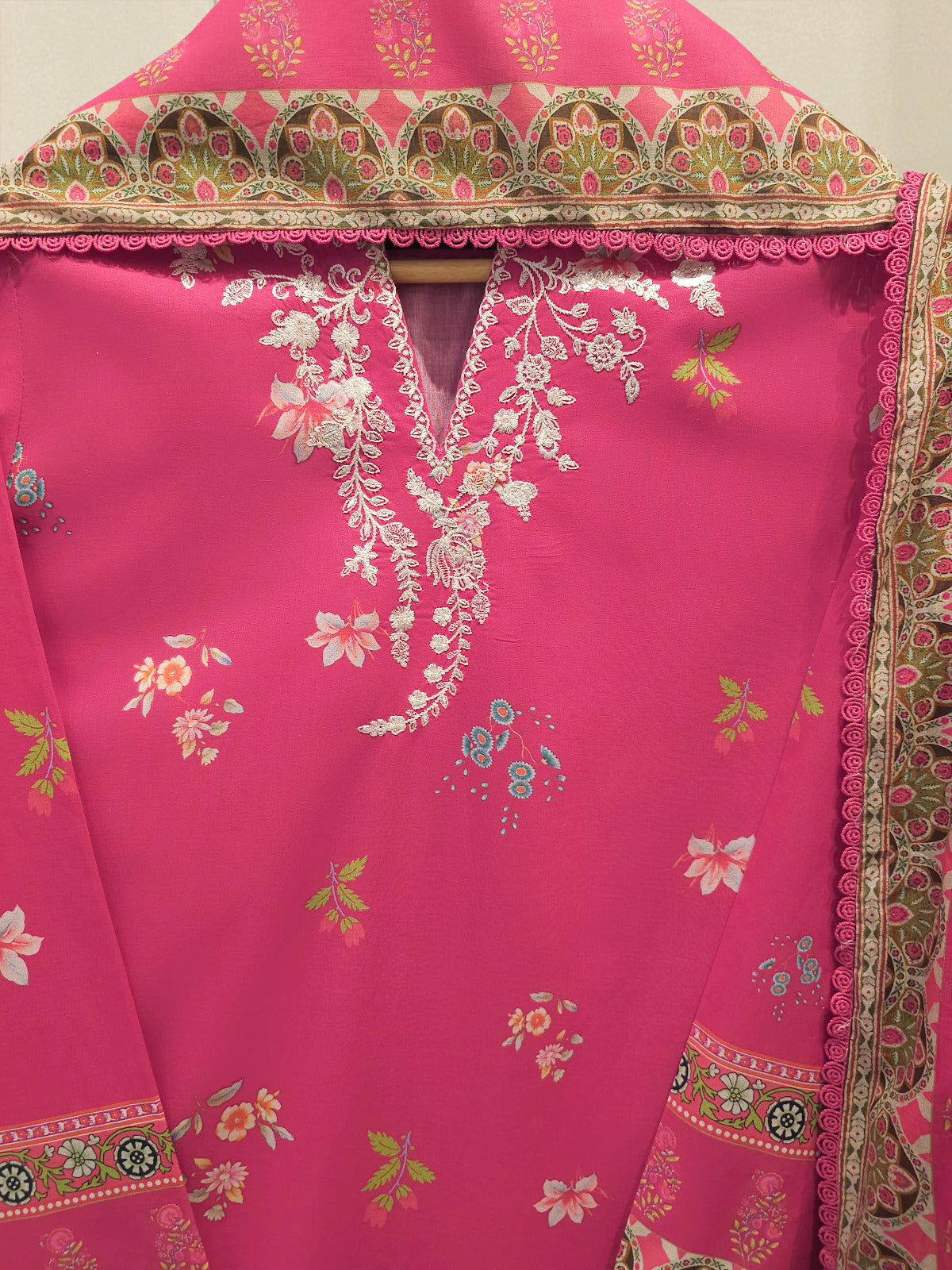 3 Piece - Digital Printed Embroidered  Cambric Suit S113357