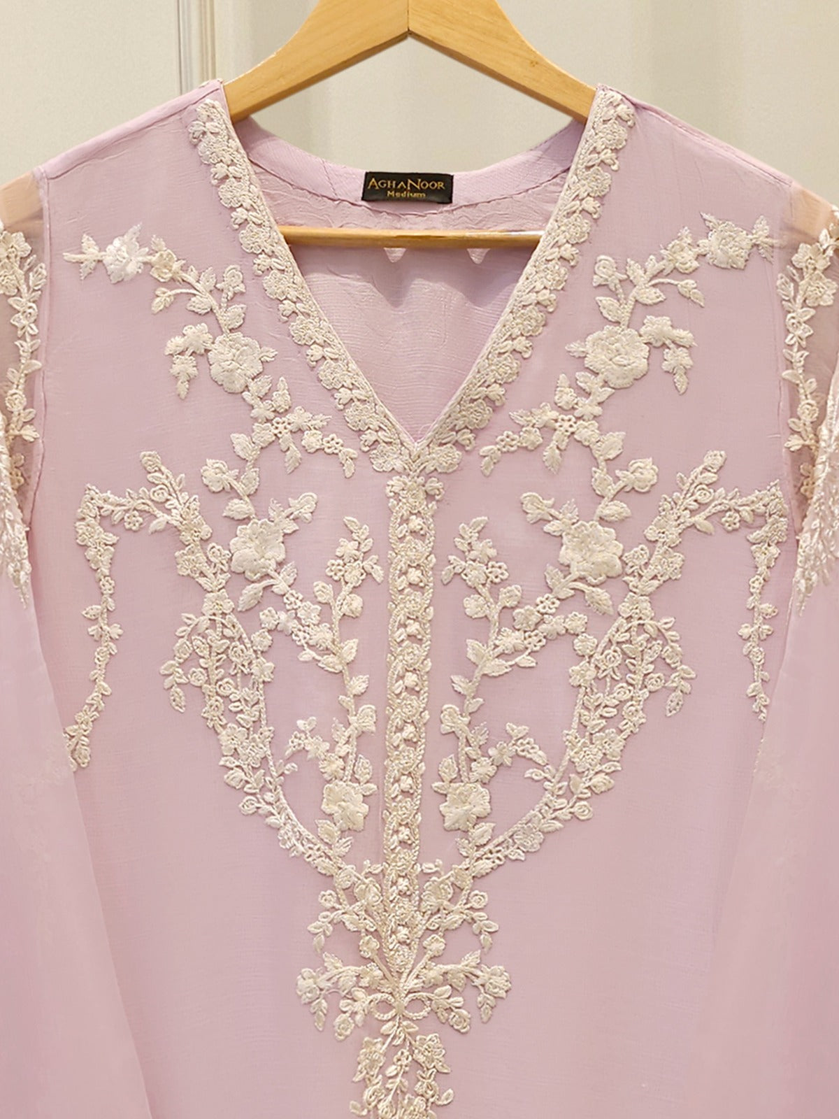 2 Piece - Pure Chiffon Embroidered Suit S112482