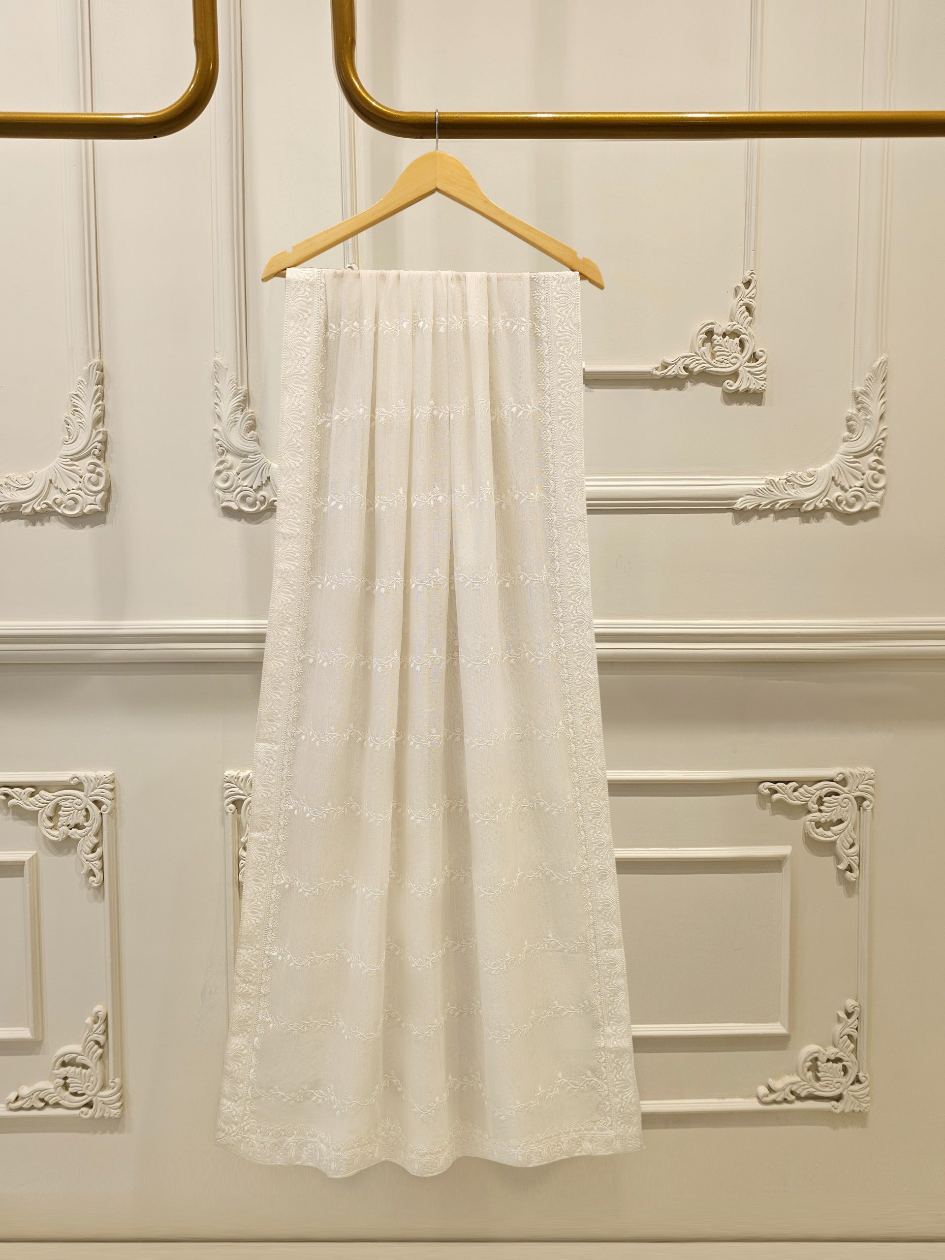 (Unstitched) 3 Piece - Pure Embroidered Cotton Net Suit S113611