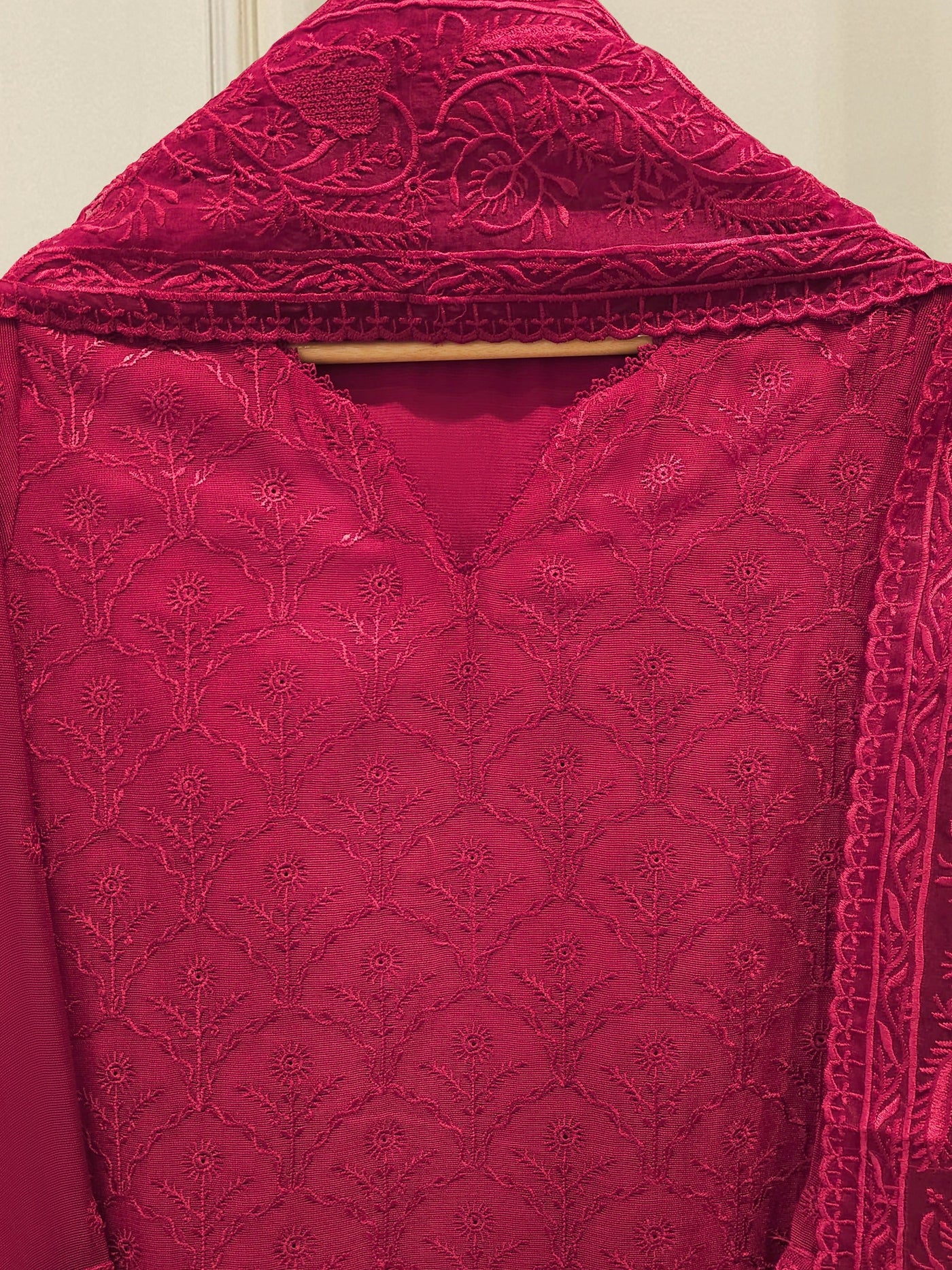 (Unstitched) 3 Piece - Pure Embroidered Cotton Net Suit S113614