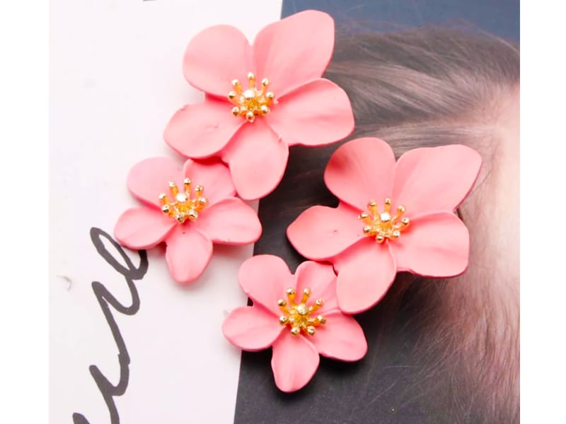 Diamante By Soeurs Pink Flower Earrings