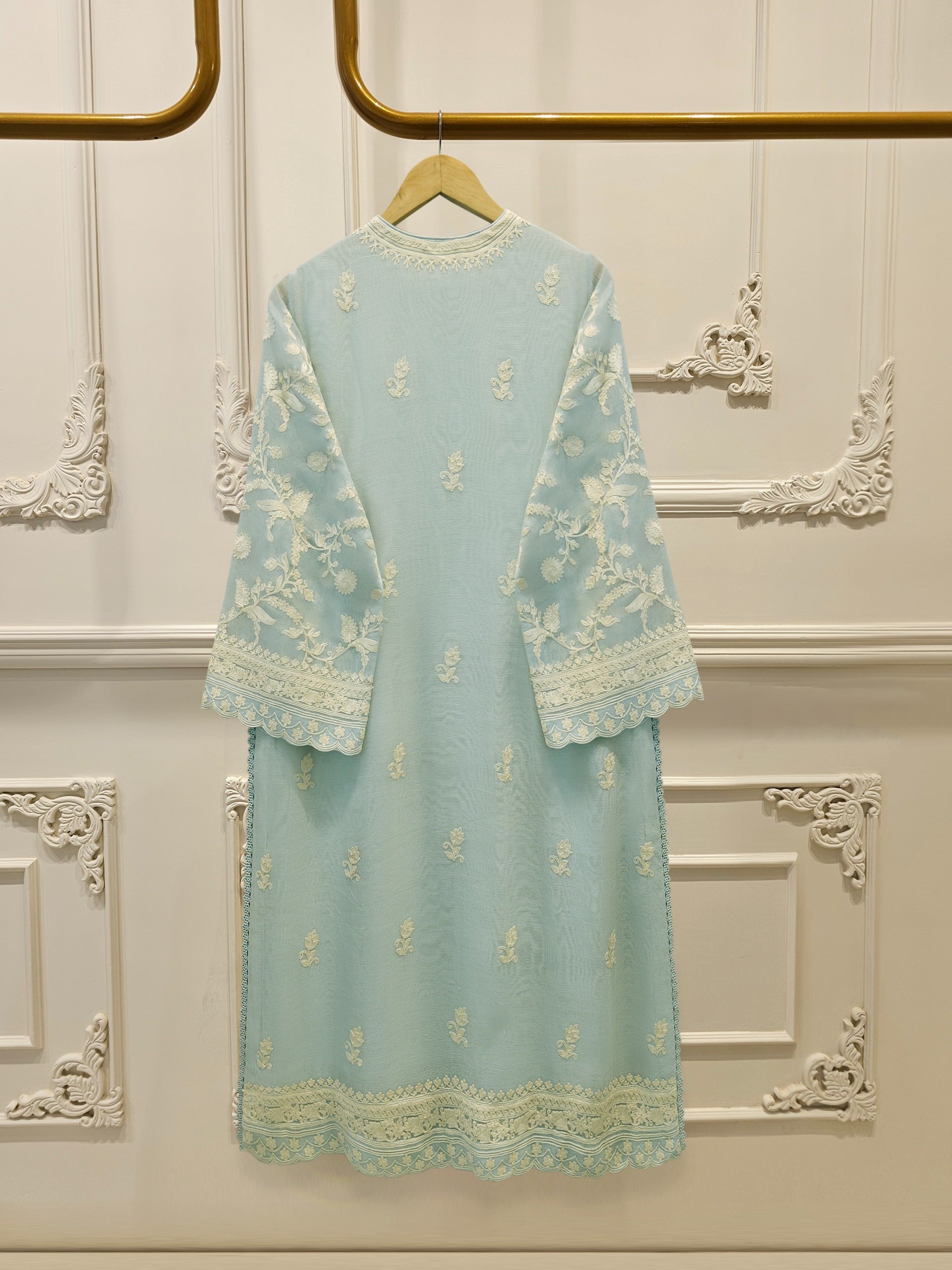 3 Piece - Pure Embroidered Cotton Net Suit S114125