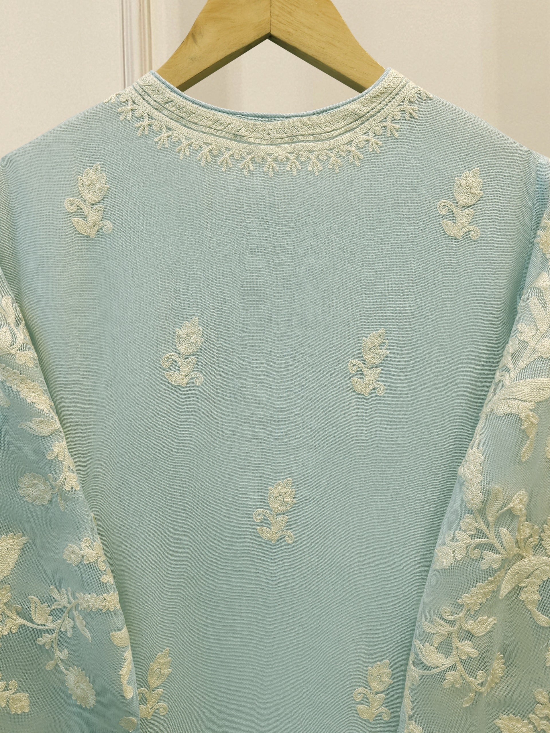 3 Piece - Pure Embroidered Cotton Net Suit S114125