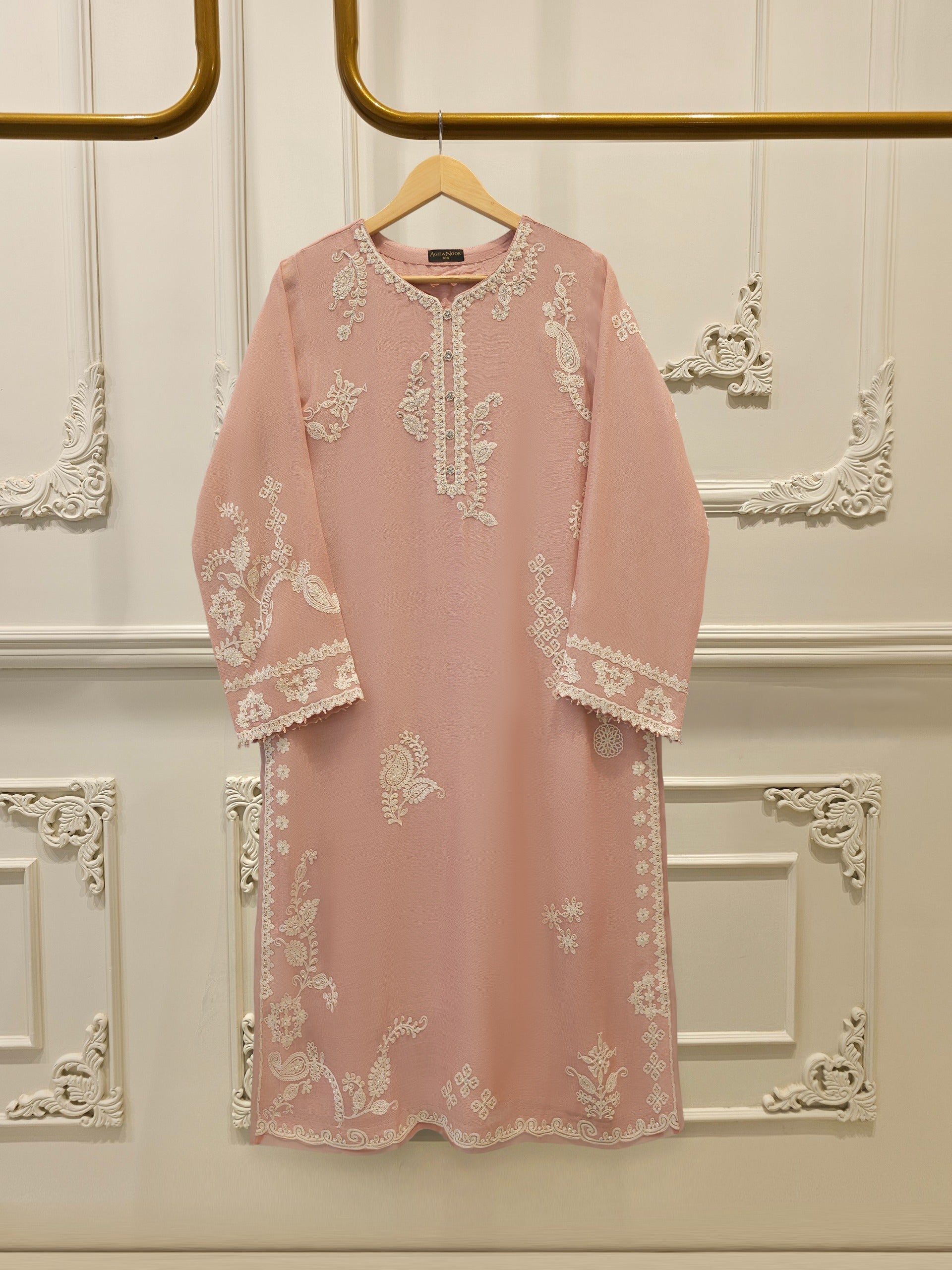 2 Piece - Pure Embroidered Cotton Net Suit S114153