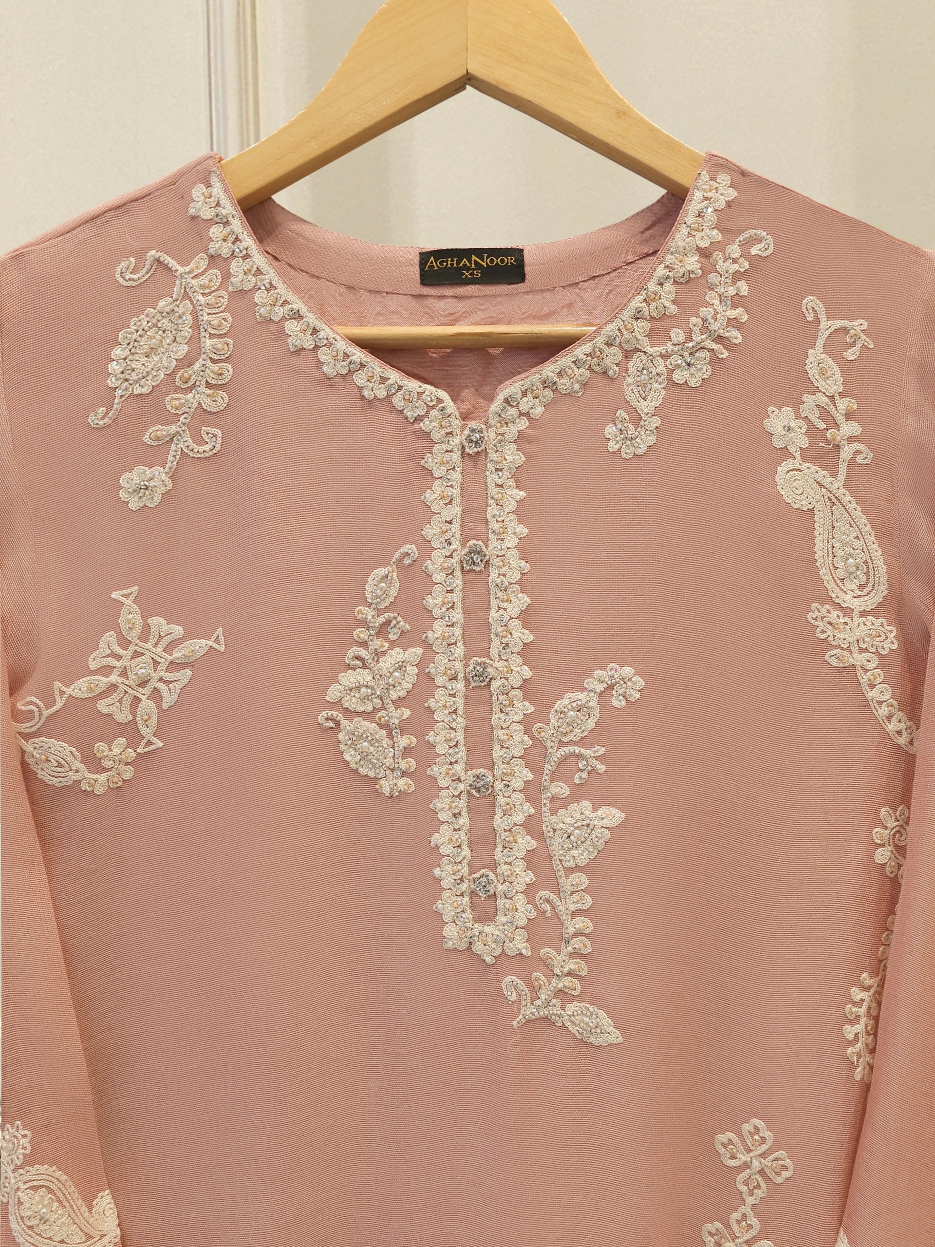 2 Piece - Pure Embroidered Cotton Net Suit S114153