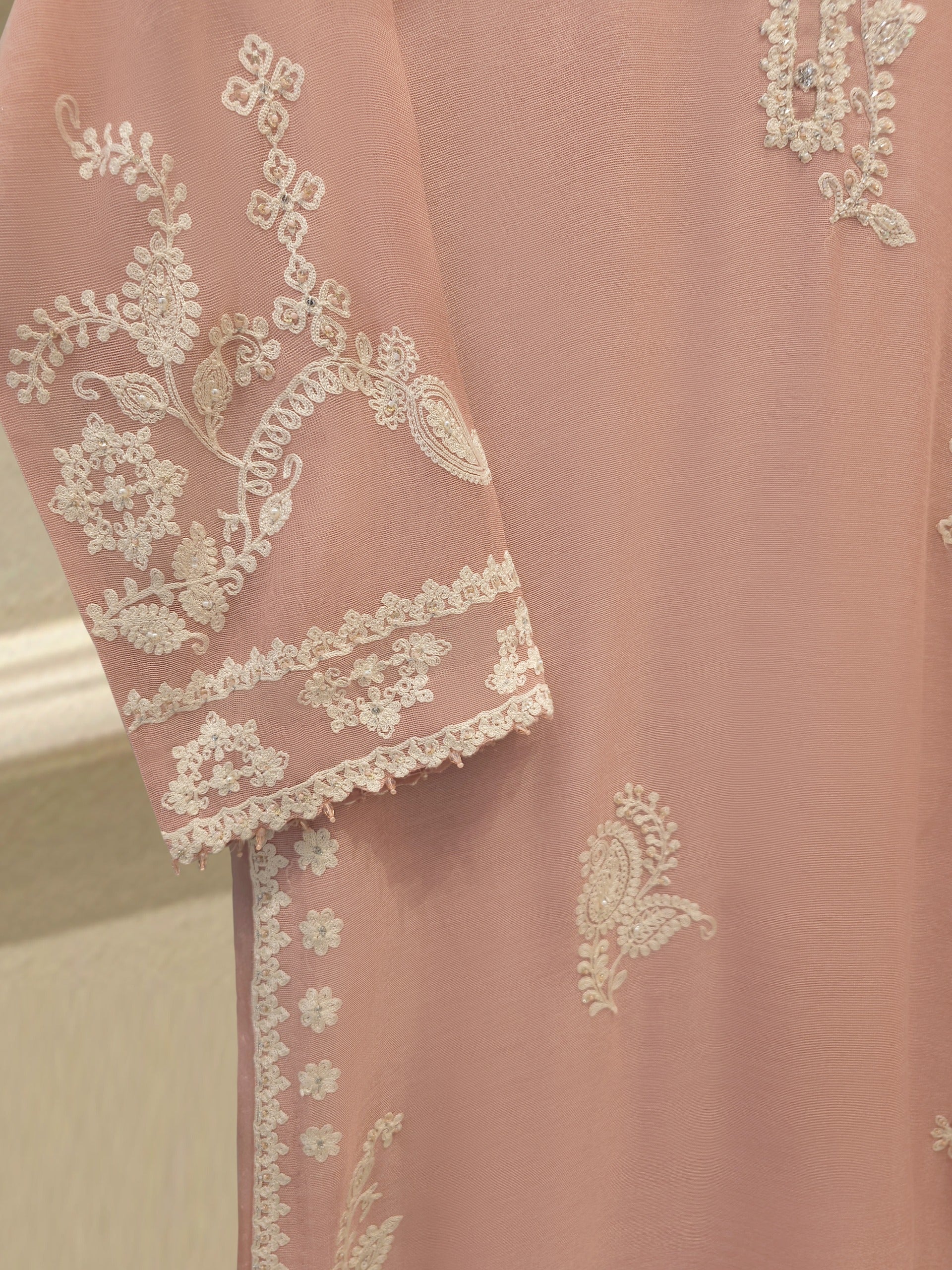 2 Piece - Pure Embroidered Cotton Net Suit S114153