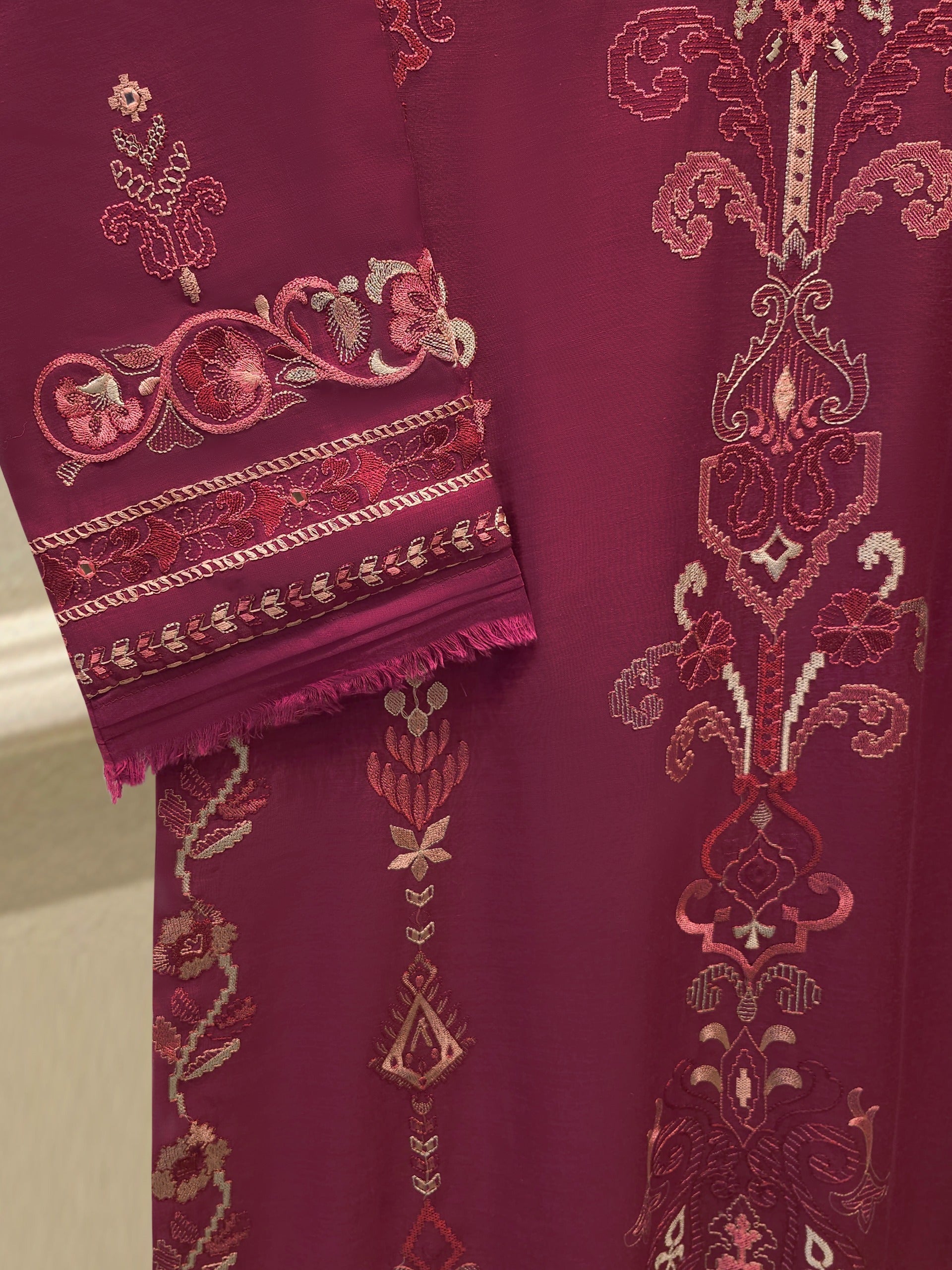 2 Piece - Embroidered Kora Cotton Suit  S114173