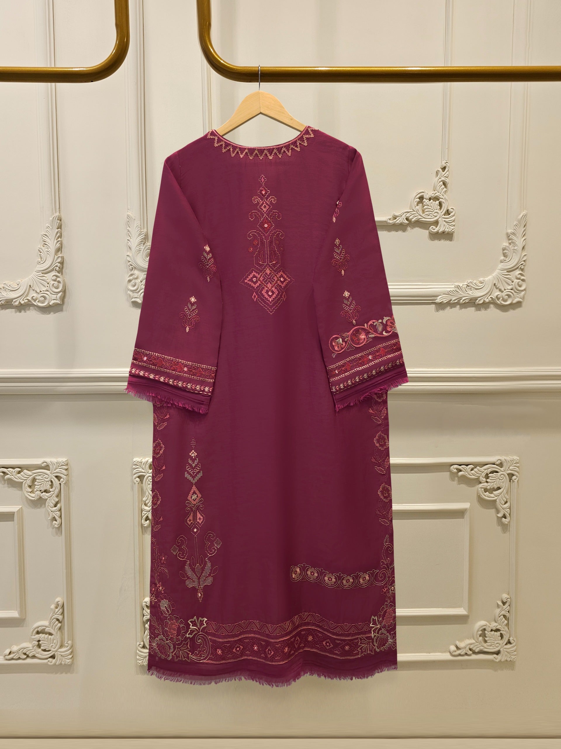 2 Piece - Embroidered Kora Cotton Suit  S114173