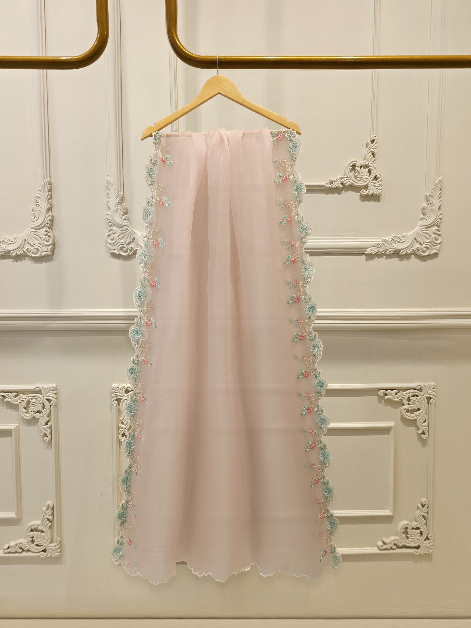 3 Piece - Pure Organza Embroidered Suit S114193