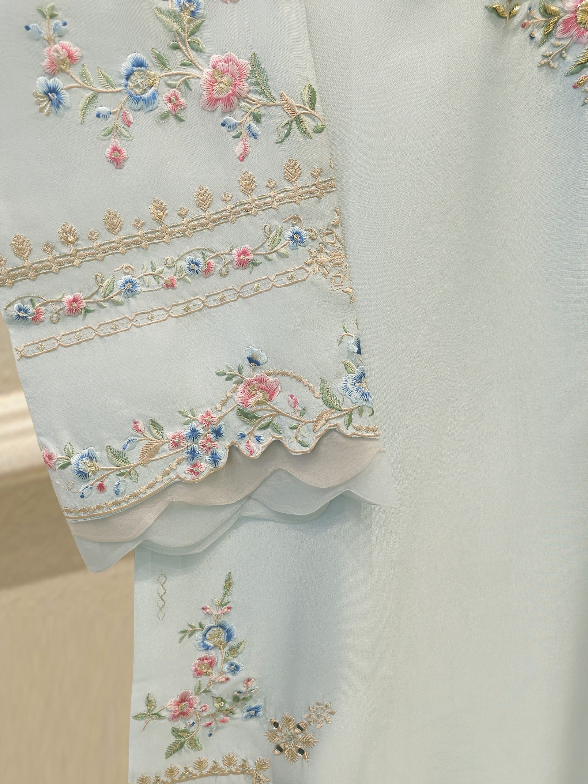 2 Piece- Pure Sheesha Silk Embroidered Suit S114238
