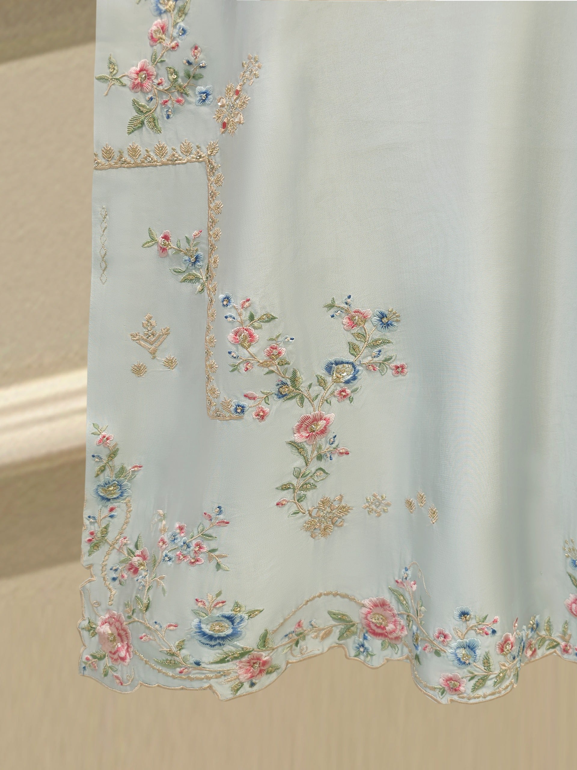 2 Piece- Pure Sheesha Silk Embroidered Suit S114238
