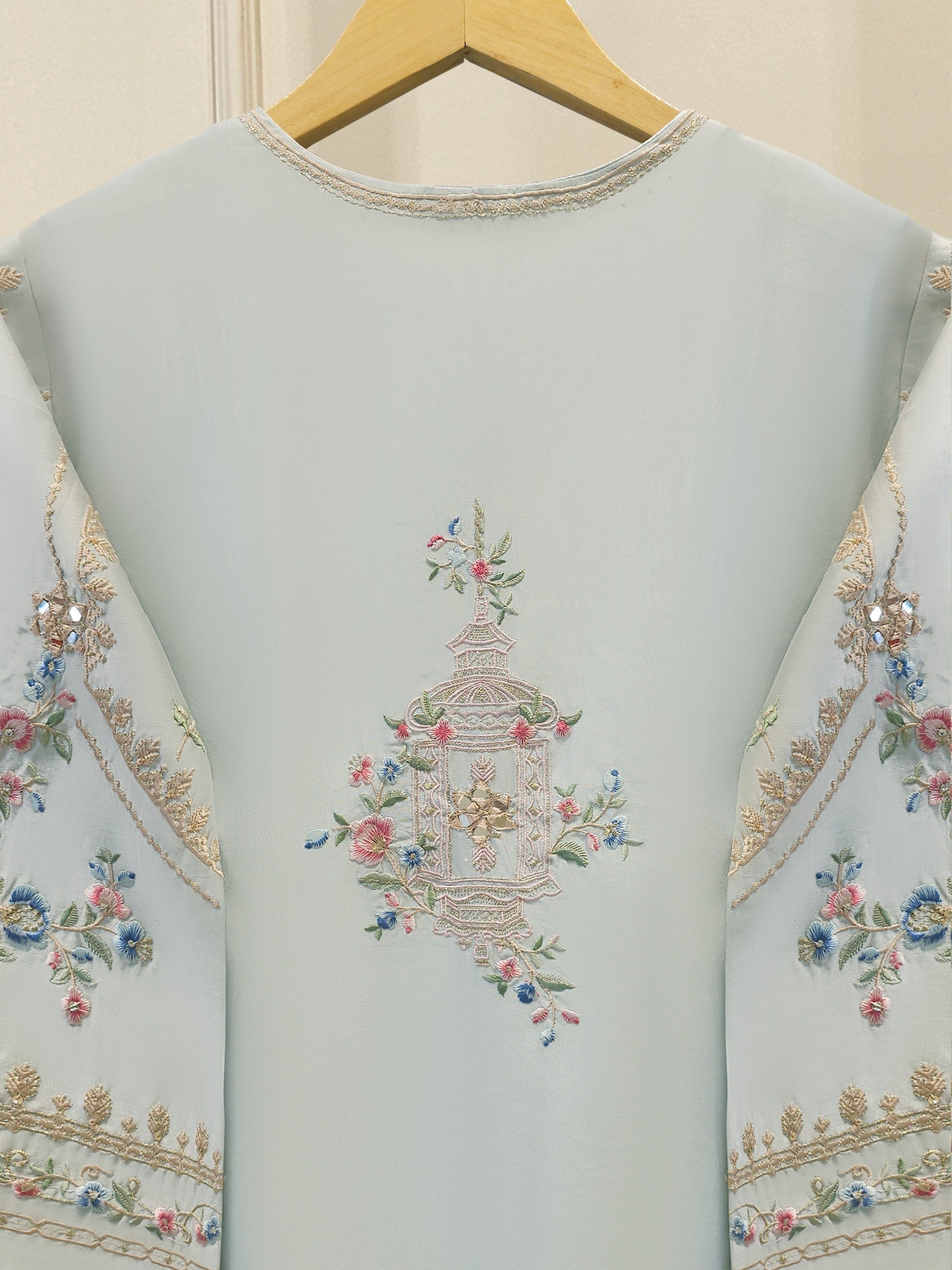 2 Piece- Pure Sheesha Silk Embroidered Suit S114238
