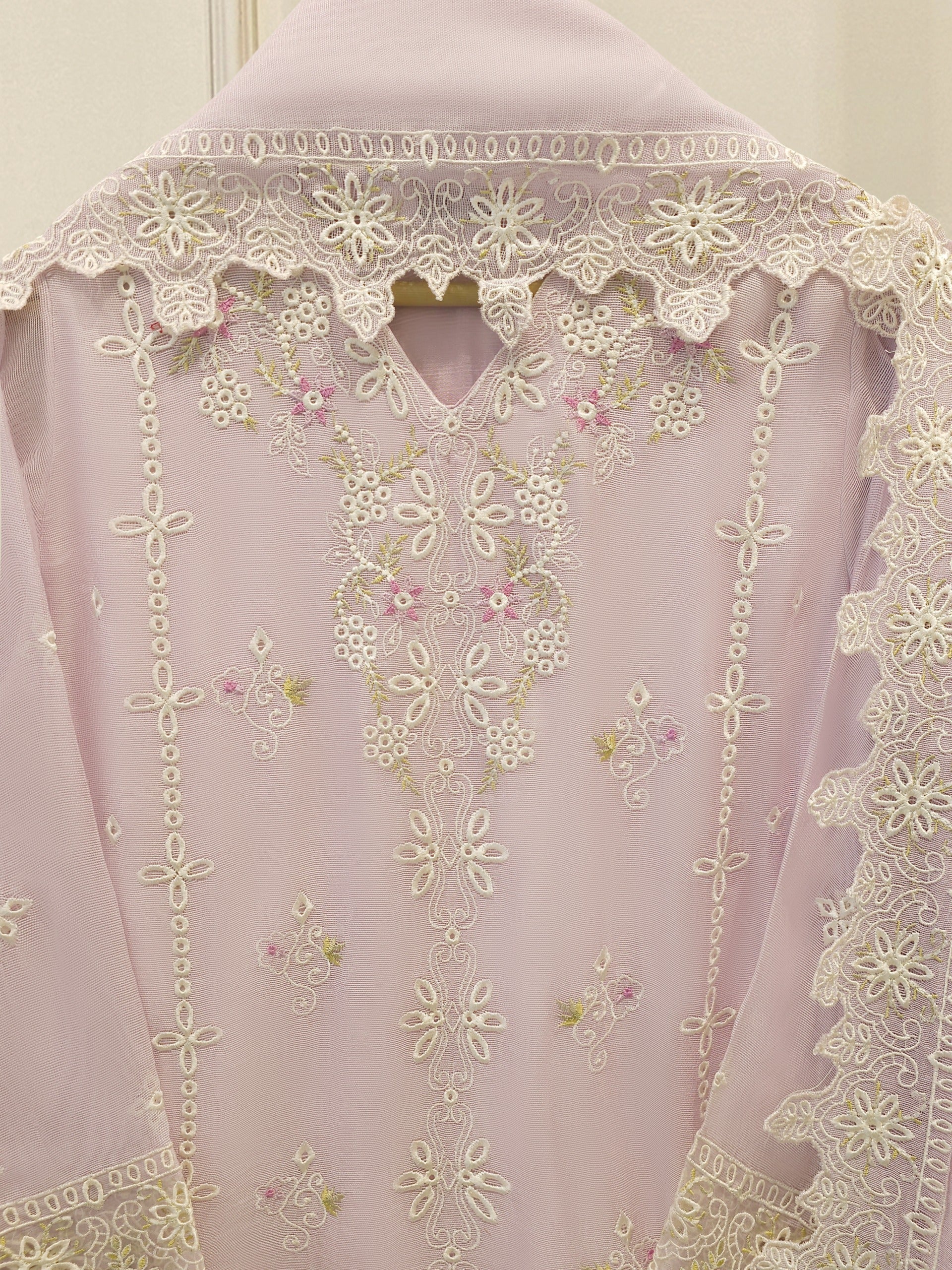 3 Piece - Pure Embroidered Cotton Net Suit S114258