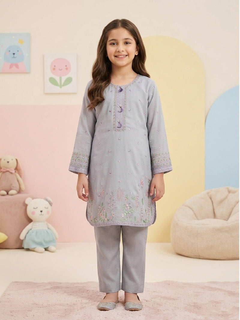 (Kids) 2 Piece - Pure Cotton Net Suit Kd-097