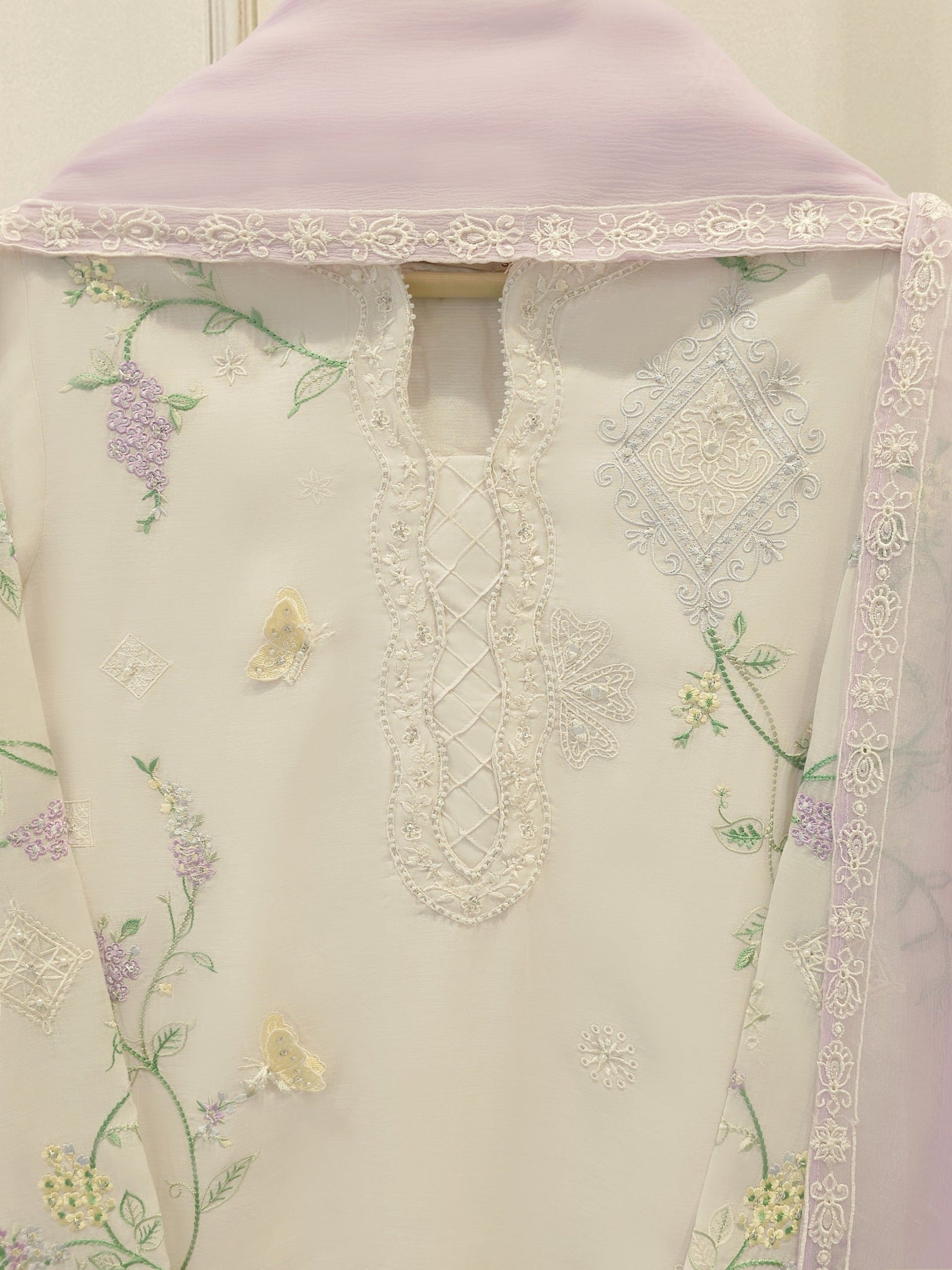 3 Piece - Embroidered Kora Cotton Suit Ws00308