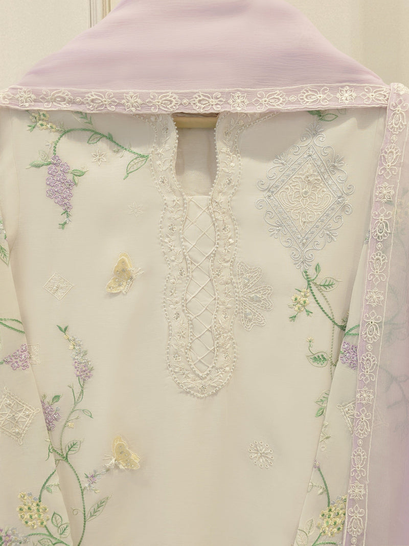 3 Piece - Embroidered Kora  Cotton Suit WS00308