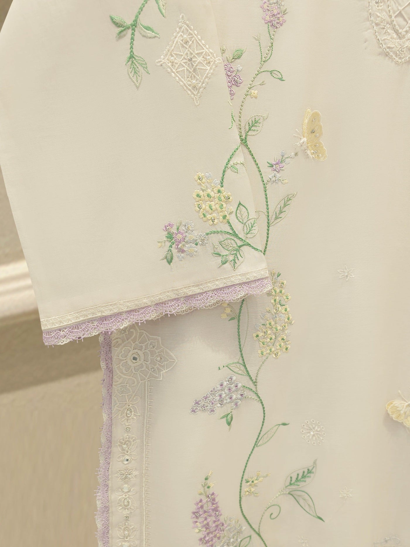 3 Piece - Embroidered Kora Cotton Suit Ws00308