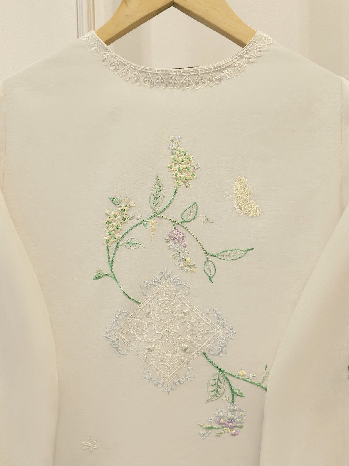 3 Piece - Embroidered Kora  Cotton Suit WS00308