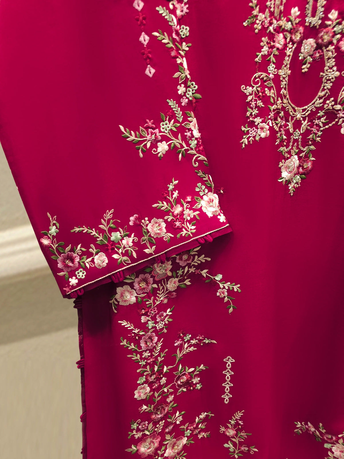 3 Piece - Pure Khaddi Silk Embroidered MTO0008 (Made to Order)