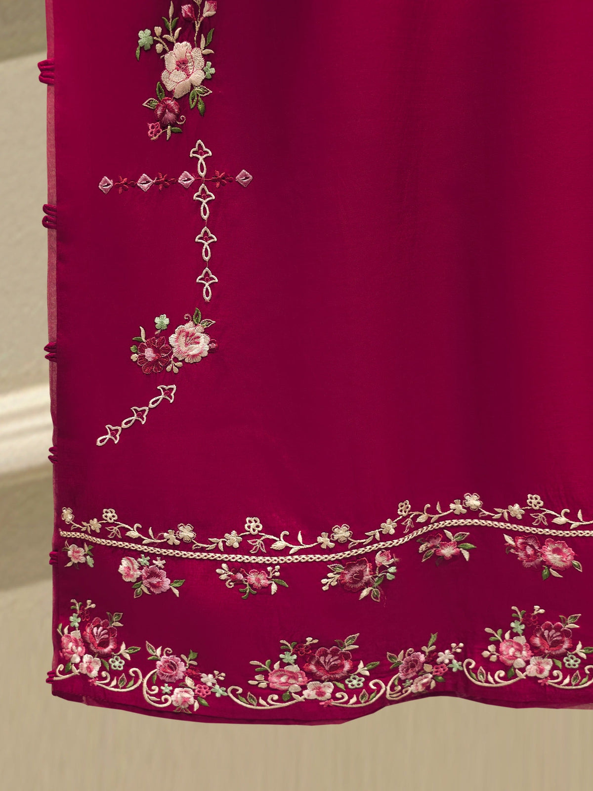 3 Piece - Pure Khaddi Silk Embroidered MTO0008 (Made to Order)