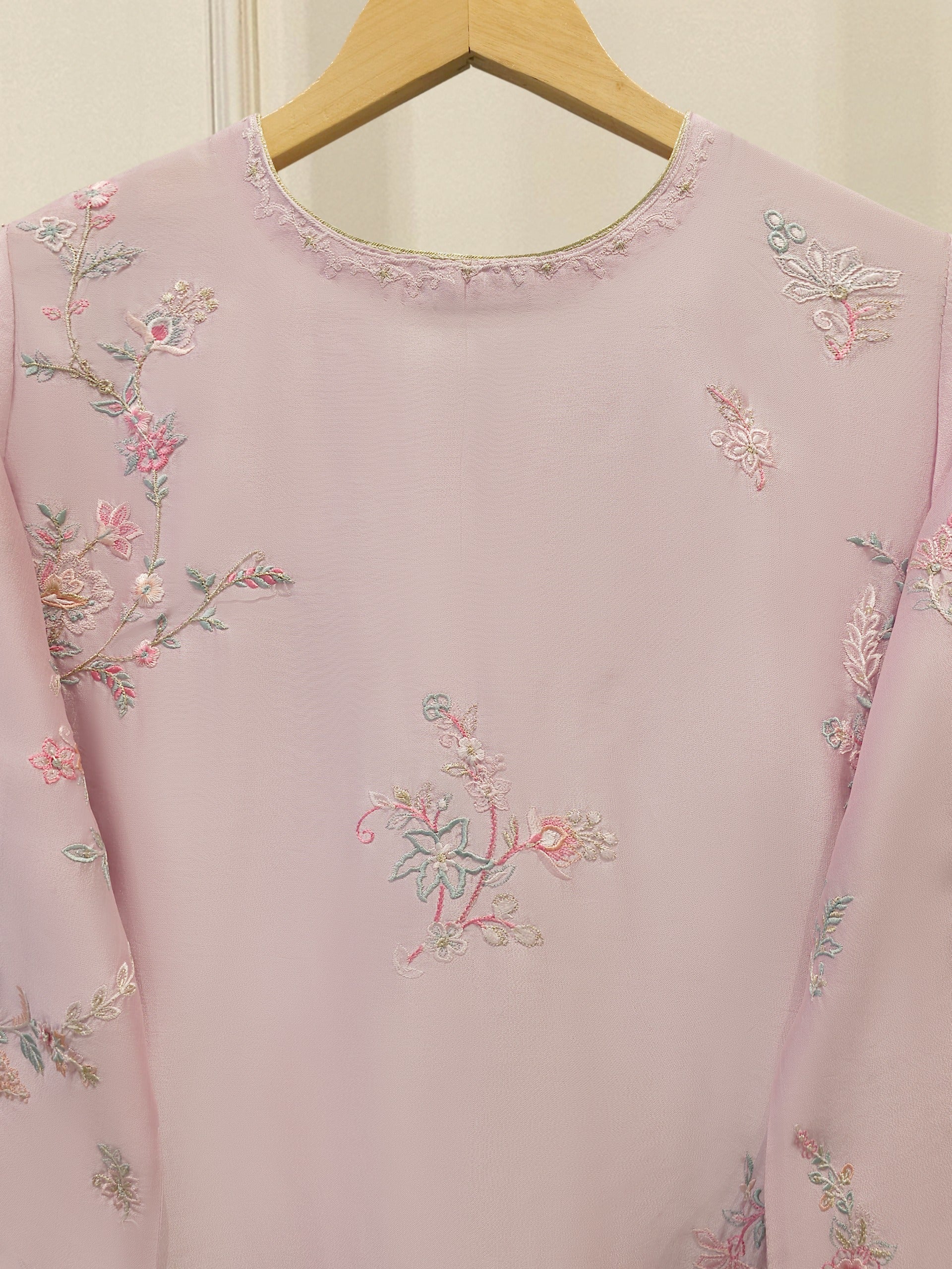 Pure Embroidered Sheesha Silk Shirt S114552