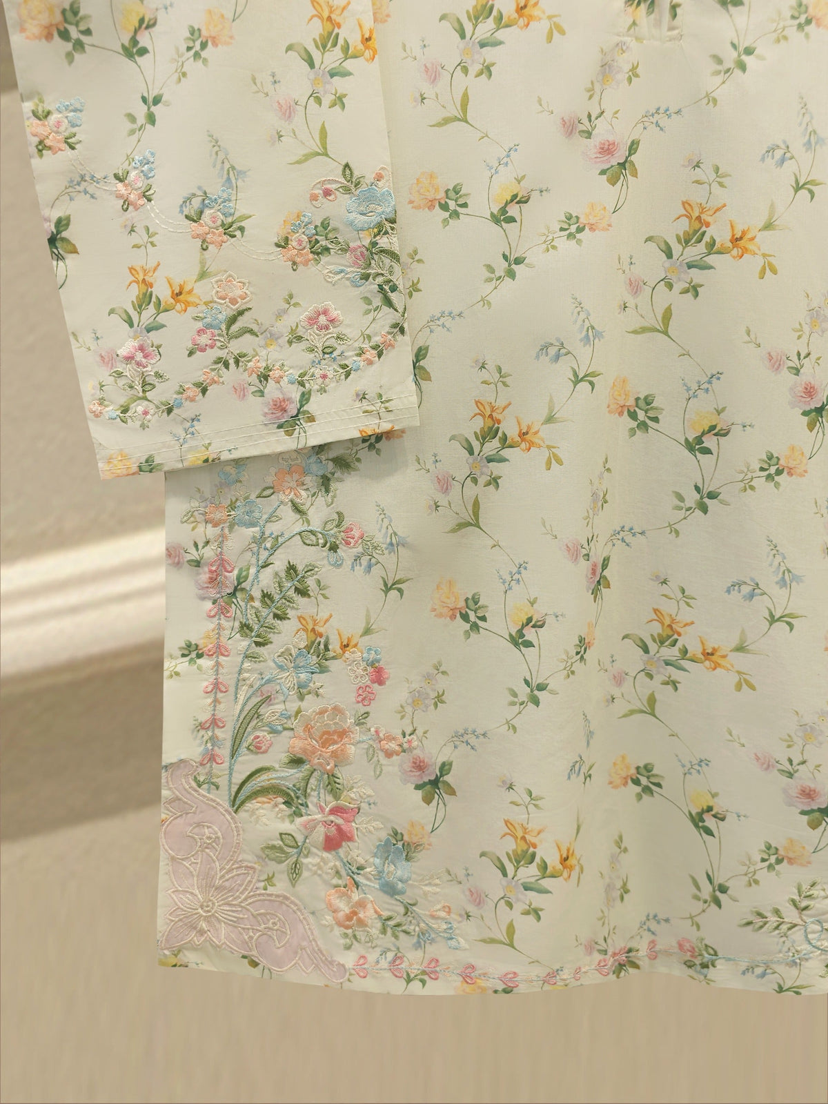 2-Piece Digital Printed Cambric Embroidered  Suit S114717