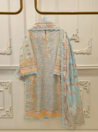 2-Piece Embroidered Digital Printed Cambric Suit S114760