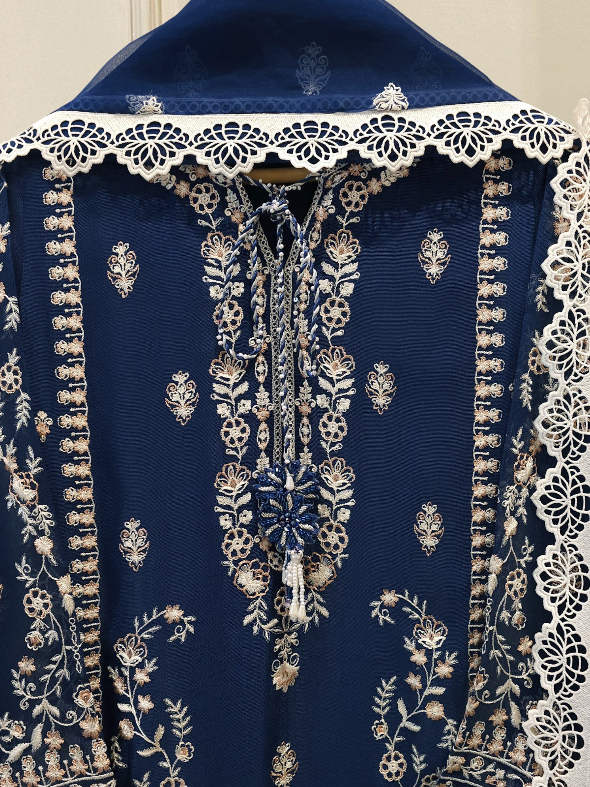 (Unstitched) 3 Piece - Pure Embroidered Cotton Net Suit S114769