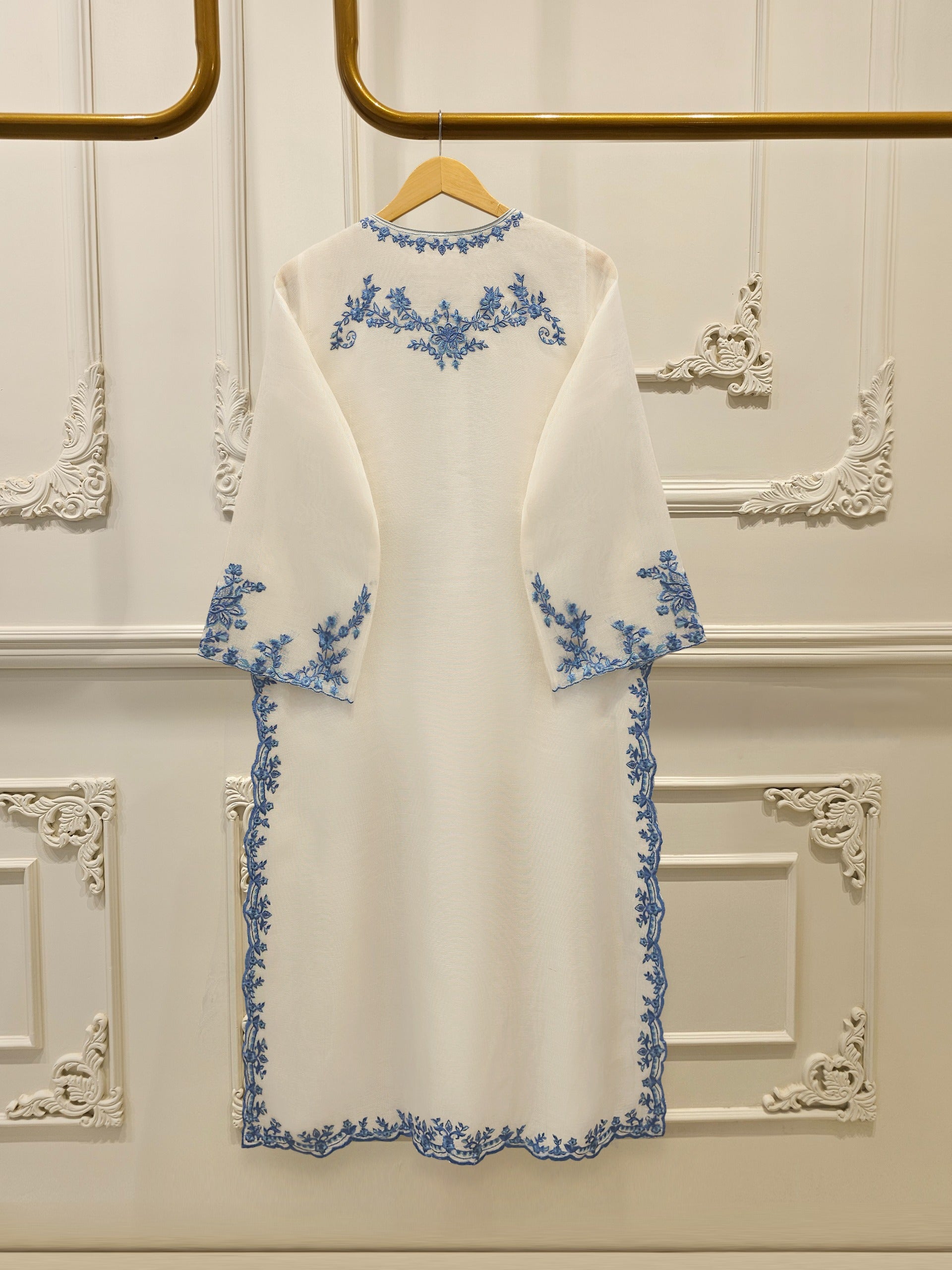 (Unstitched) 3 Piece - Pure Embroidered Cotton Net Suit S114767