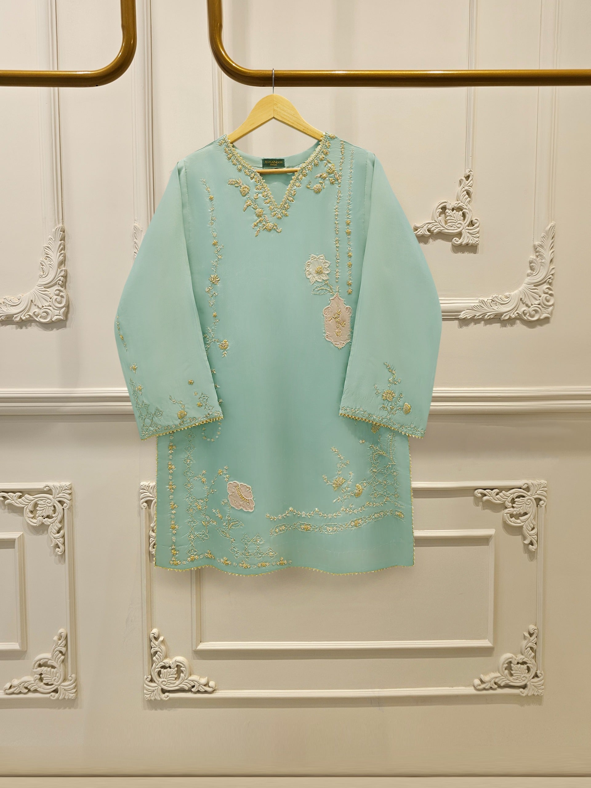 2 Piece- Pure Sheesha Silk Embroidered Suit S114815