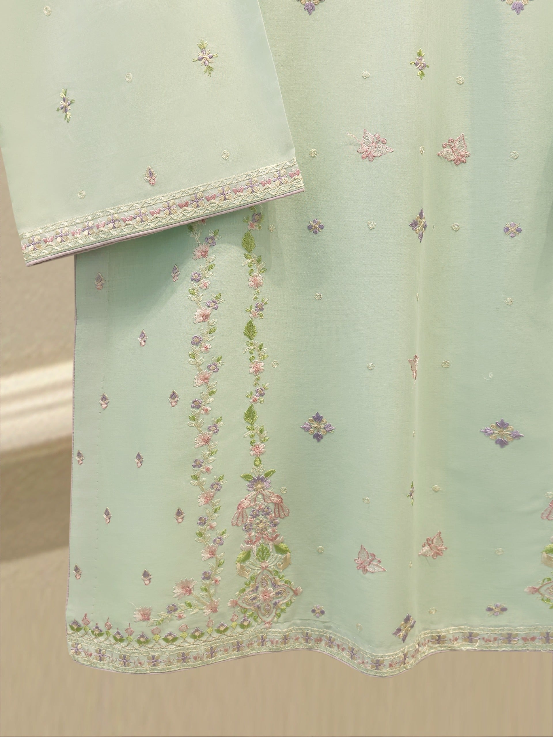 2 Piece - Embroidered Cambric Suit S114860