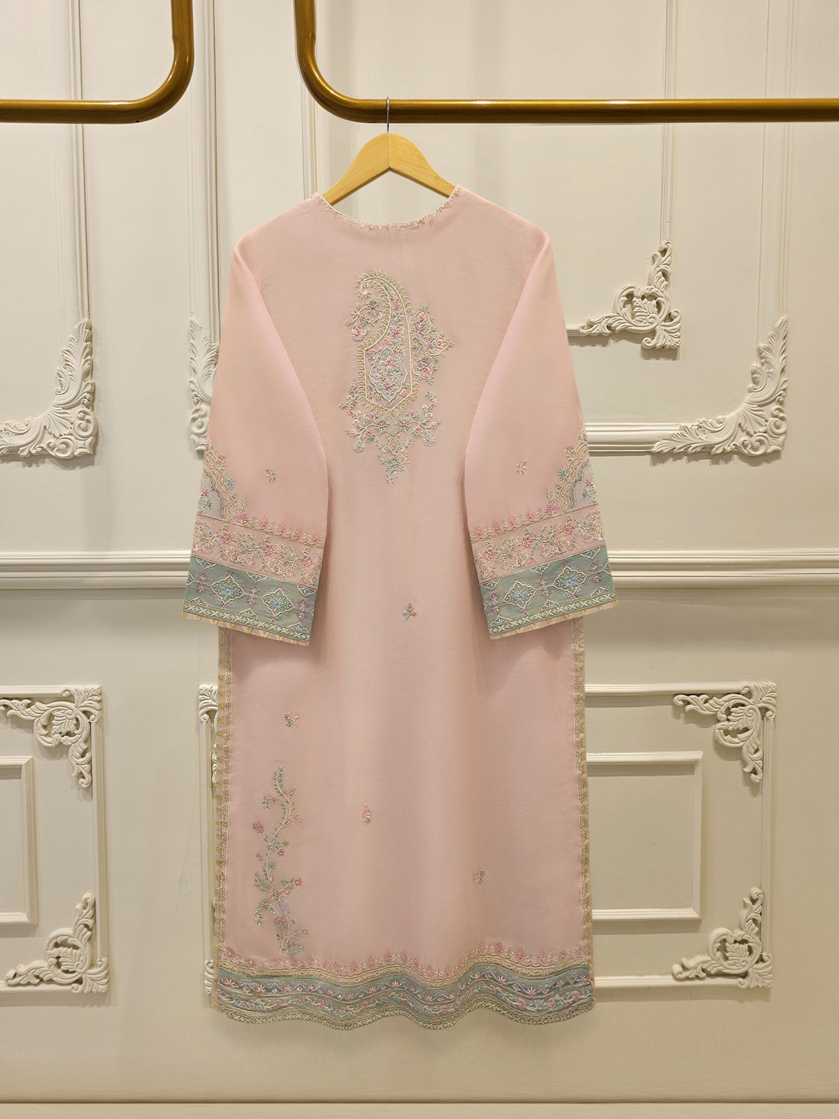 3 Piece - Embroidered Kora  Cotton Suit WS00341
